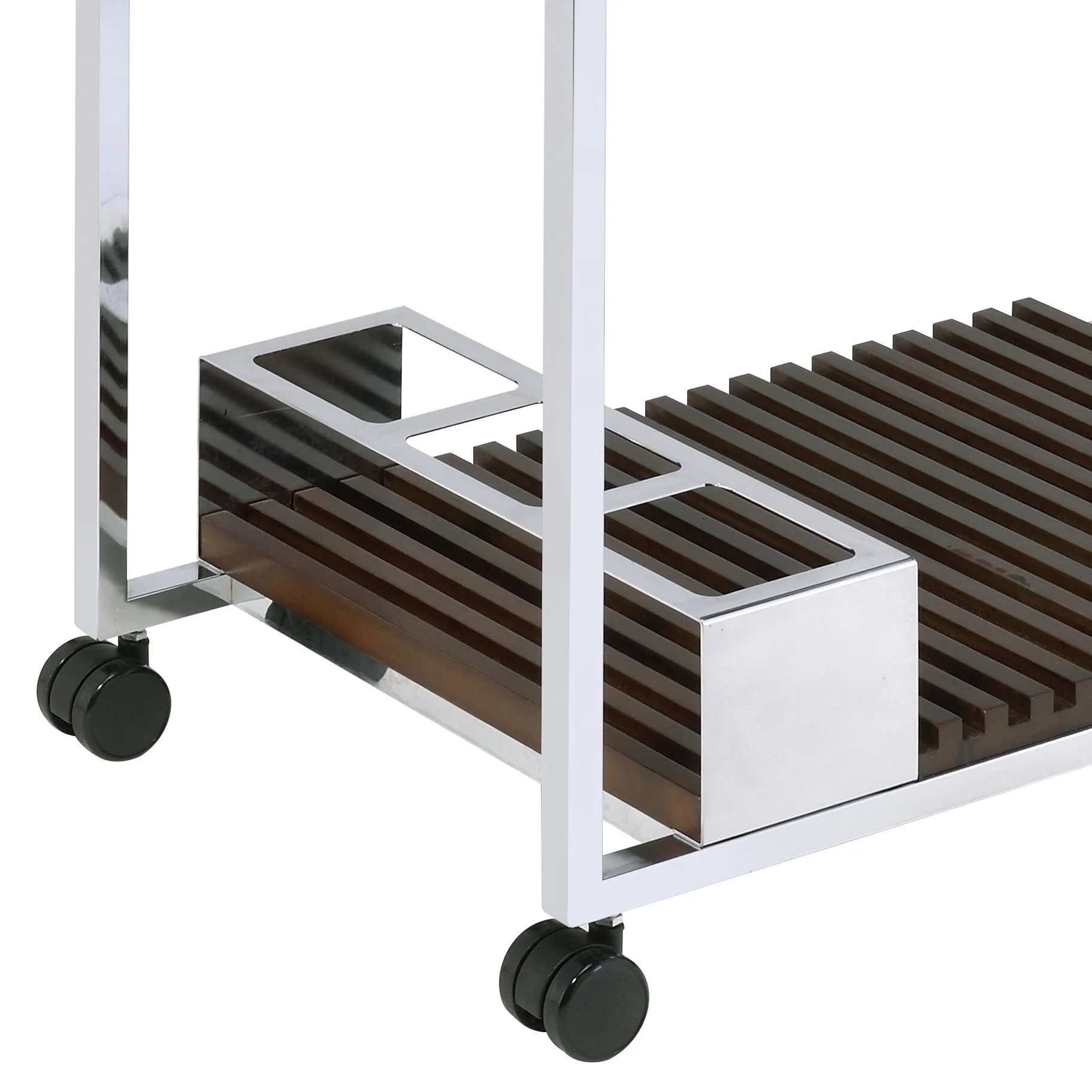Lisses - Serving Cart - Chrome / Walnut - Image 3