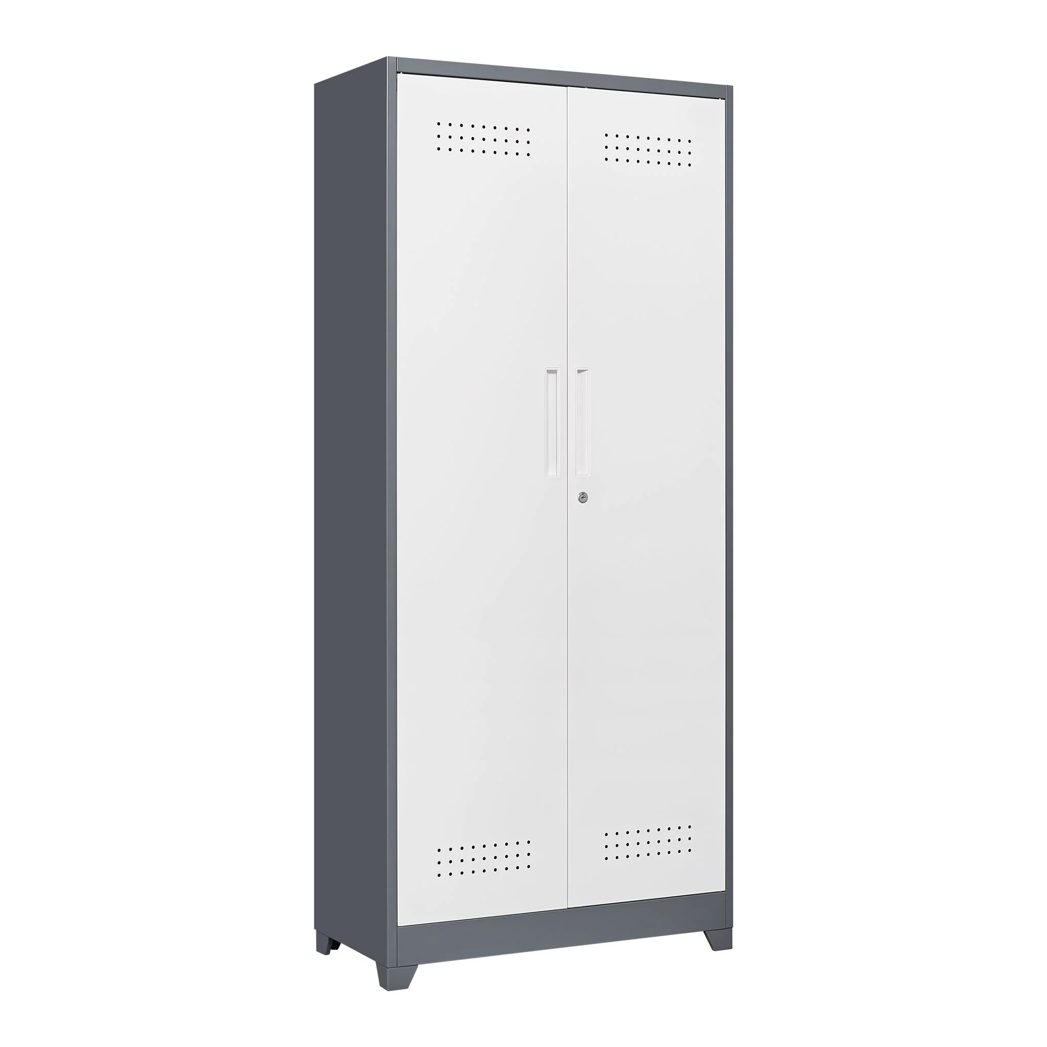 Lockers With Locking Doors, Adjustable Shelves, High Broom Tool Storage Cabinet - Image 2
