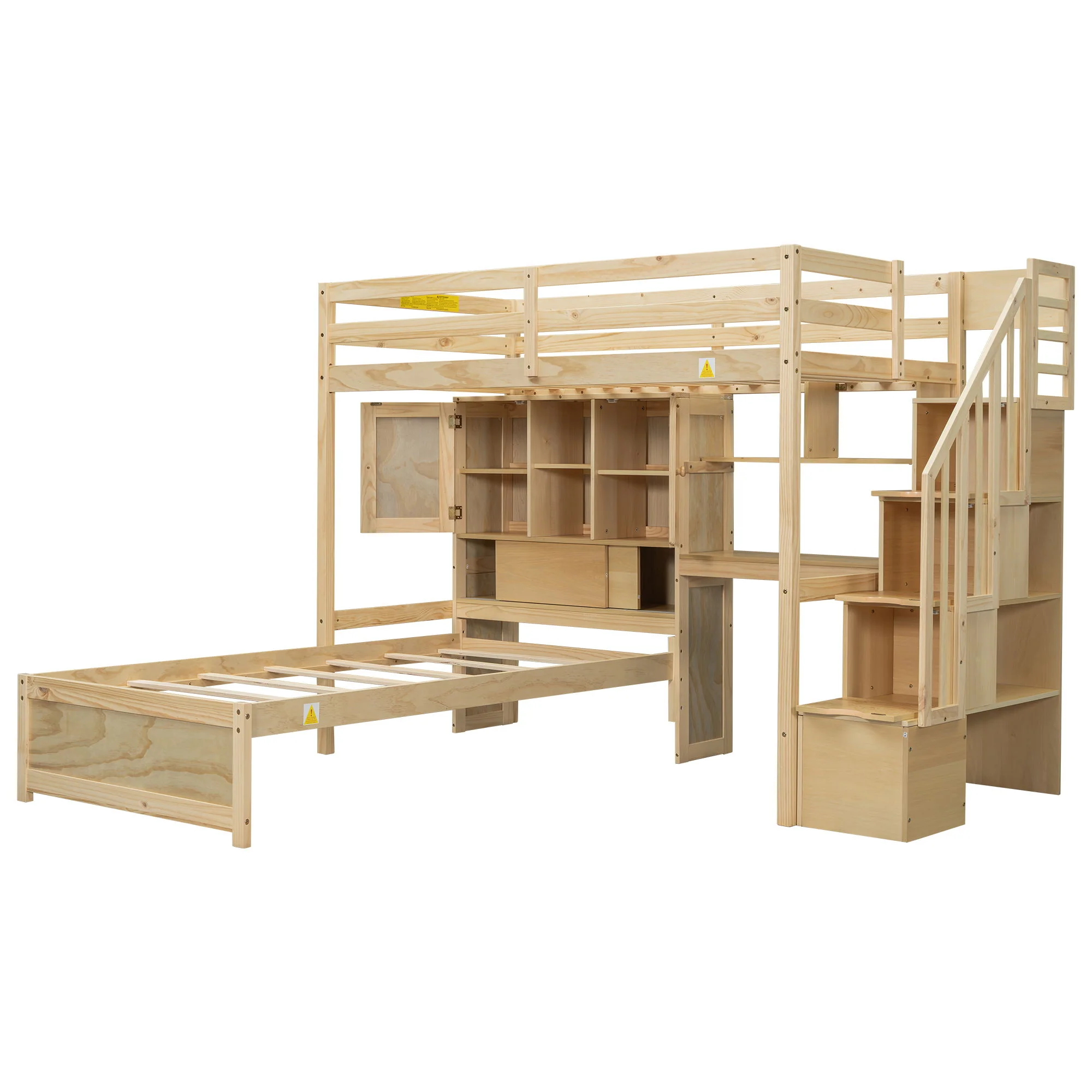 Loft Bed With Built In Desk And Staircase - Image 18