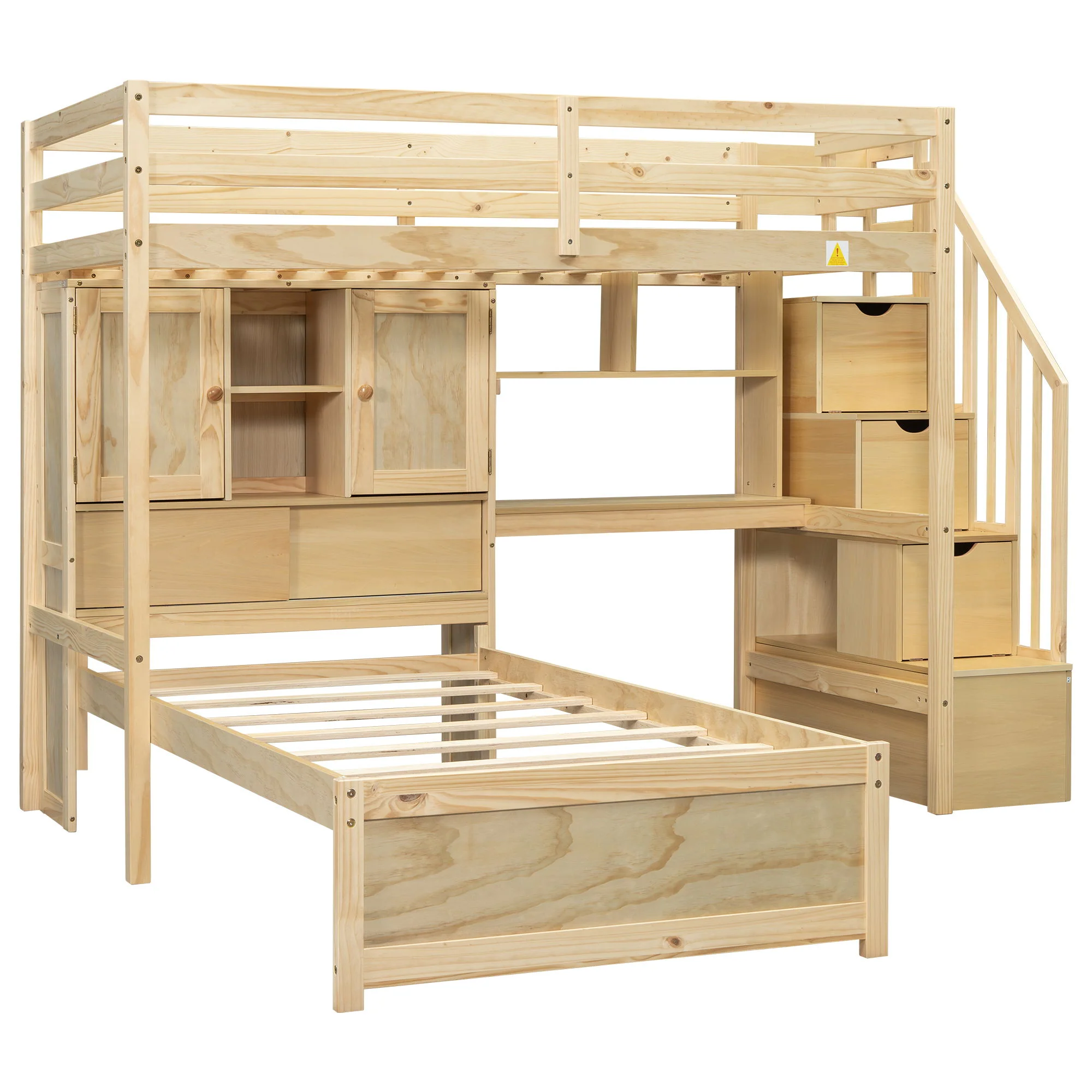 Loft Bed With Built In Desk And Staircase - Image 2