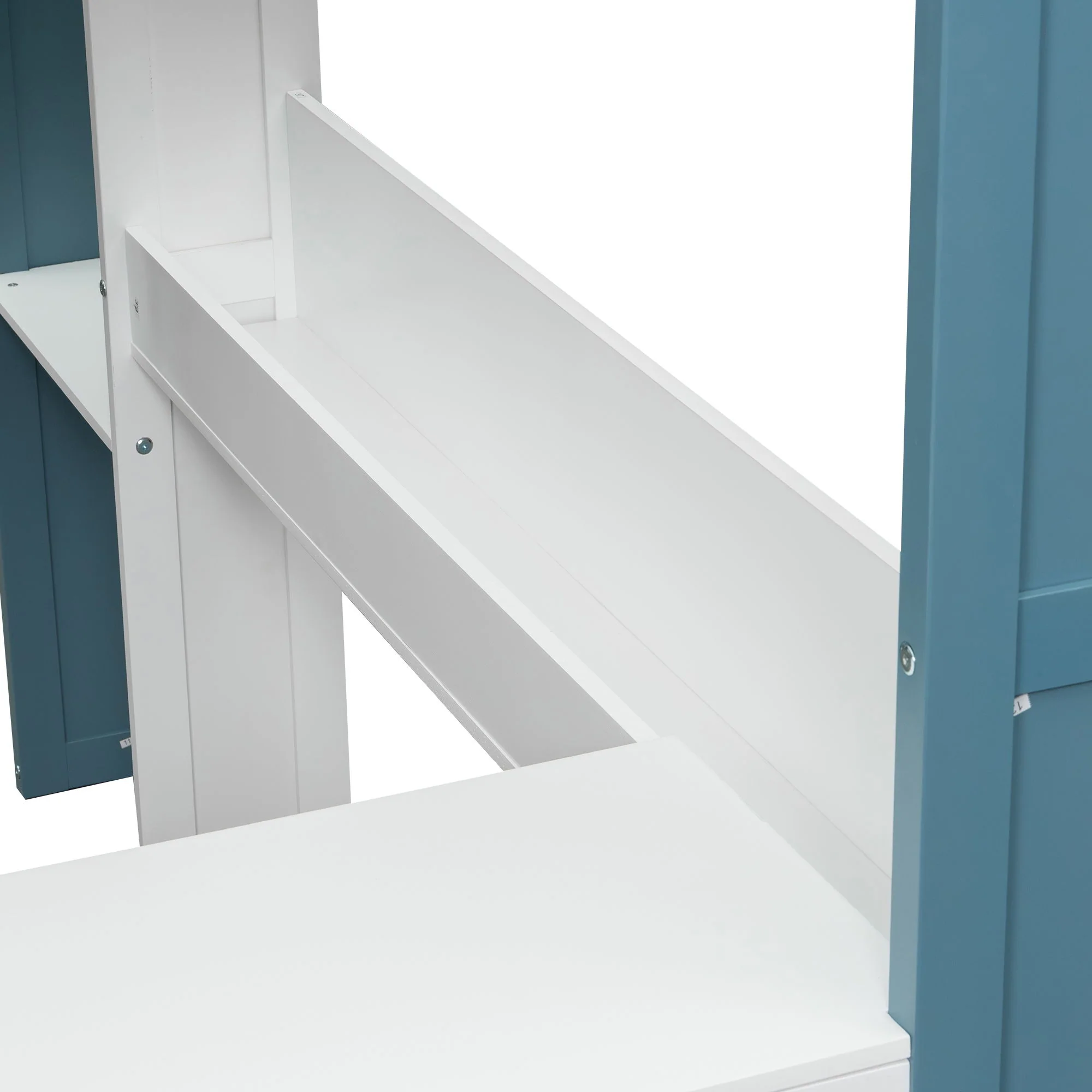 Loft Bed With Built In Storage Shelves, Clothes Rail, And Desk - Image 15