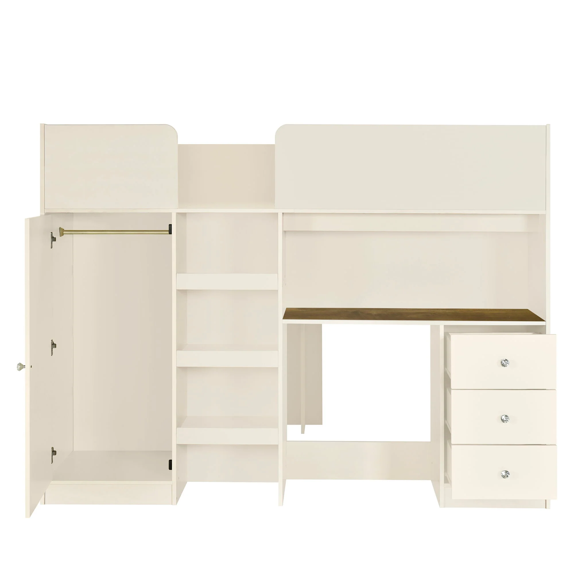 Loft Bed With Built In Wardrobe, Desk, Shelves, And Drawers - Image 14