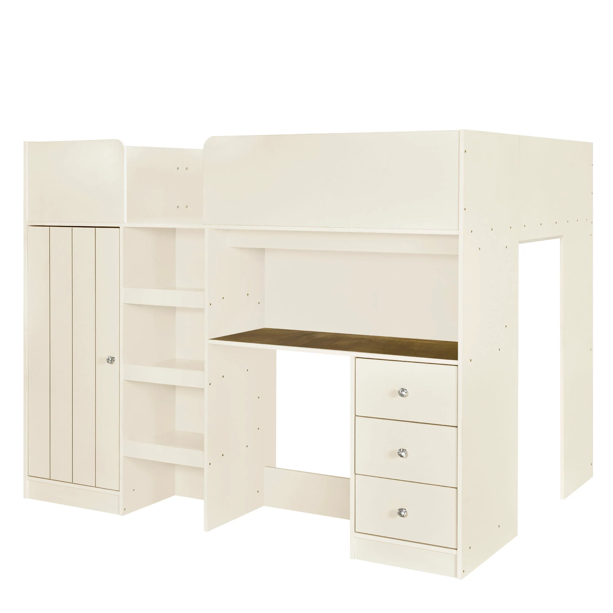 Loft Bed With Built In Wardrobe, Desk, Shelves, And Drawers - Image 15