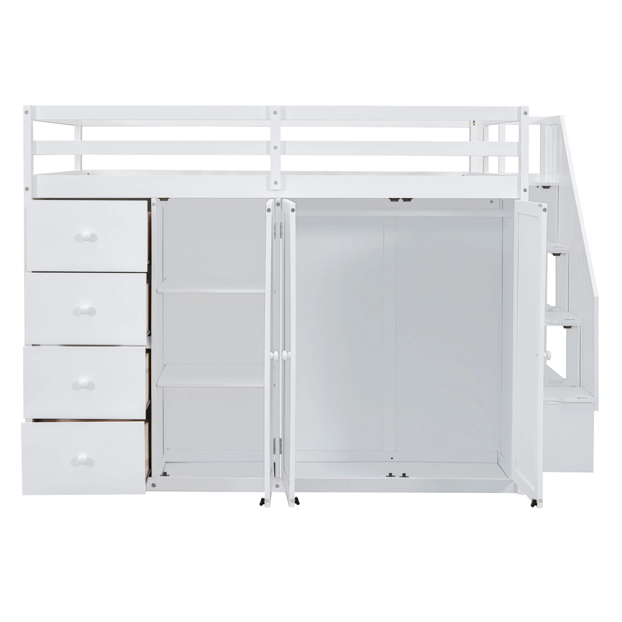 Loft Bed With Built In Wardrobes, Cabinets And Drawers - Image 15