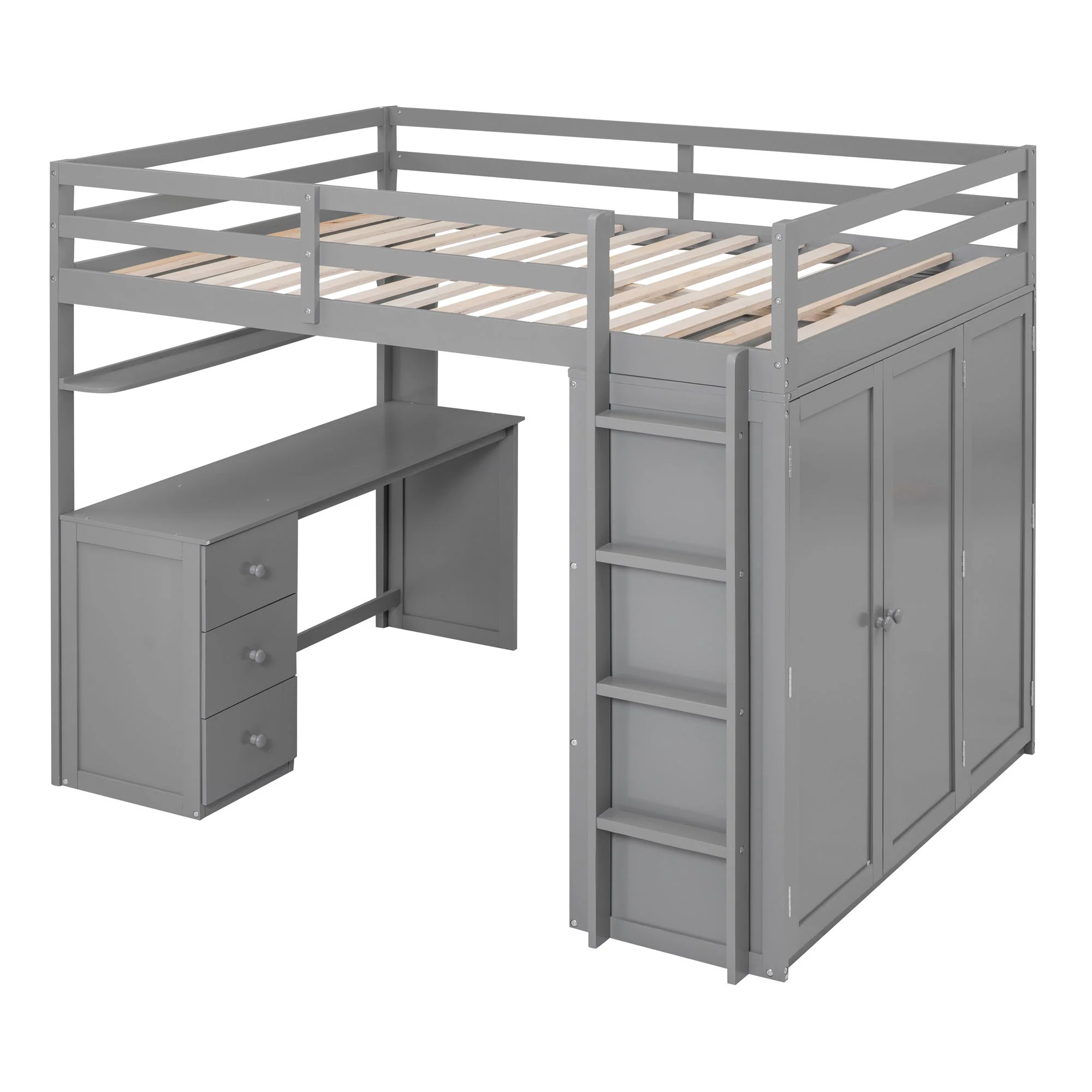 Loft Bed With Drawers, Desk, And Wardrobe - Image 26