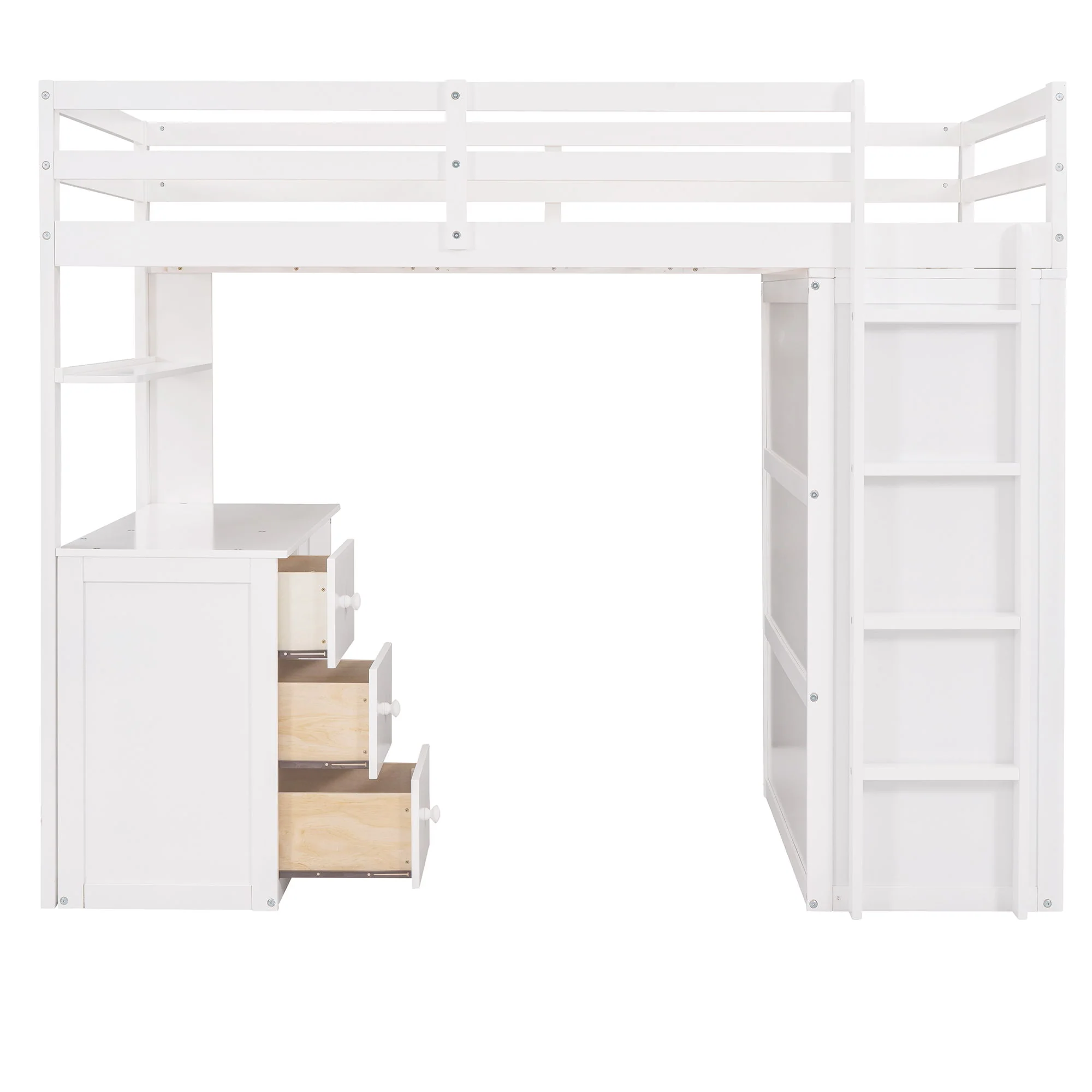 Loft Bed With Drawers, Desk, And Wardrobe - Image 7