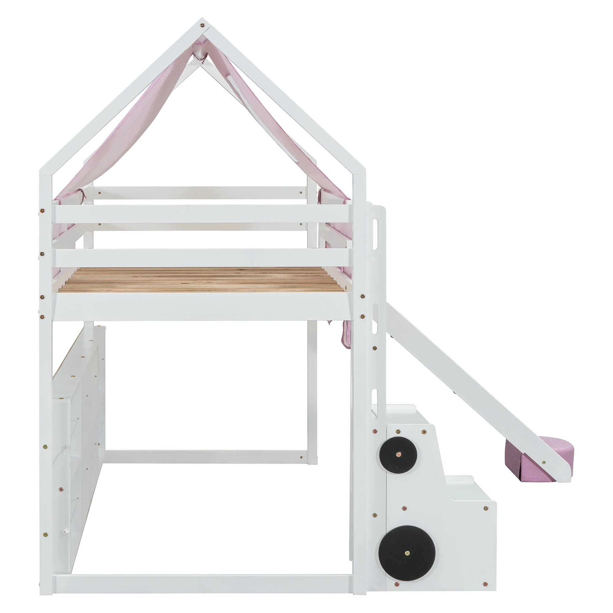 Loft Bed With House Shaped Frame And Tent - Image 15