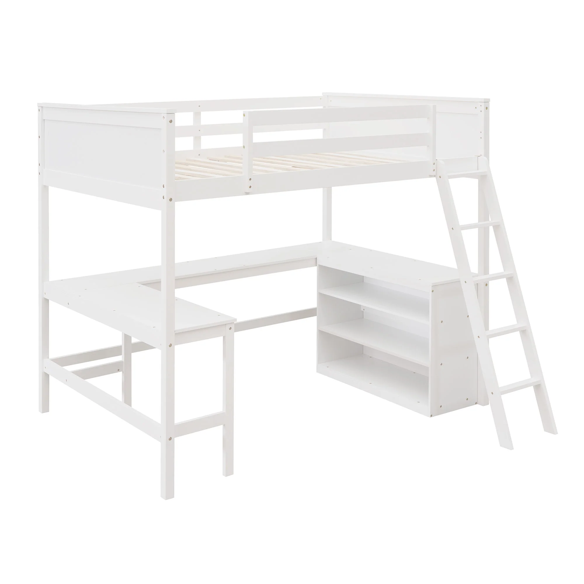 Loft Bed With Shelves With Desk - Image 39