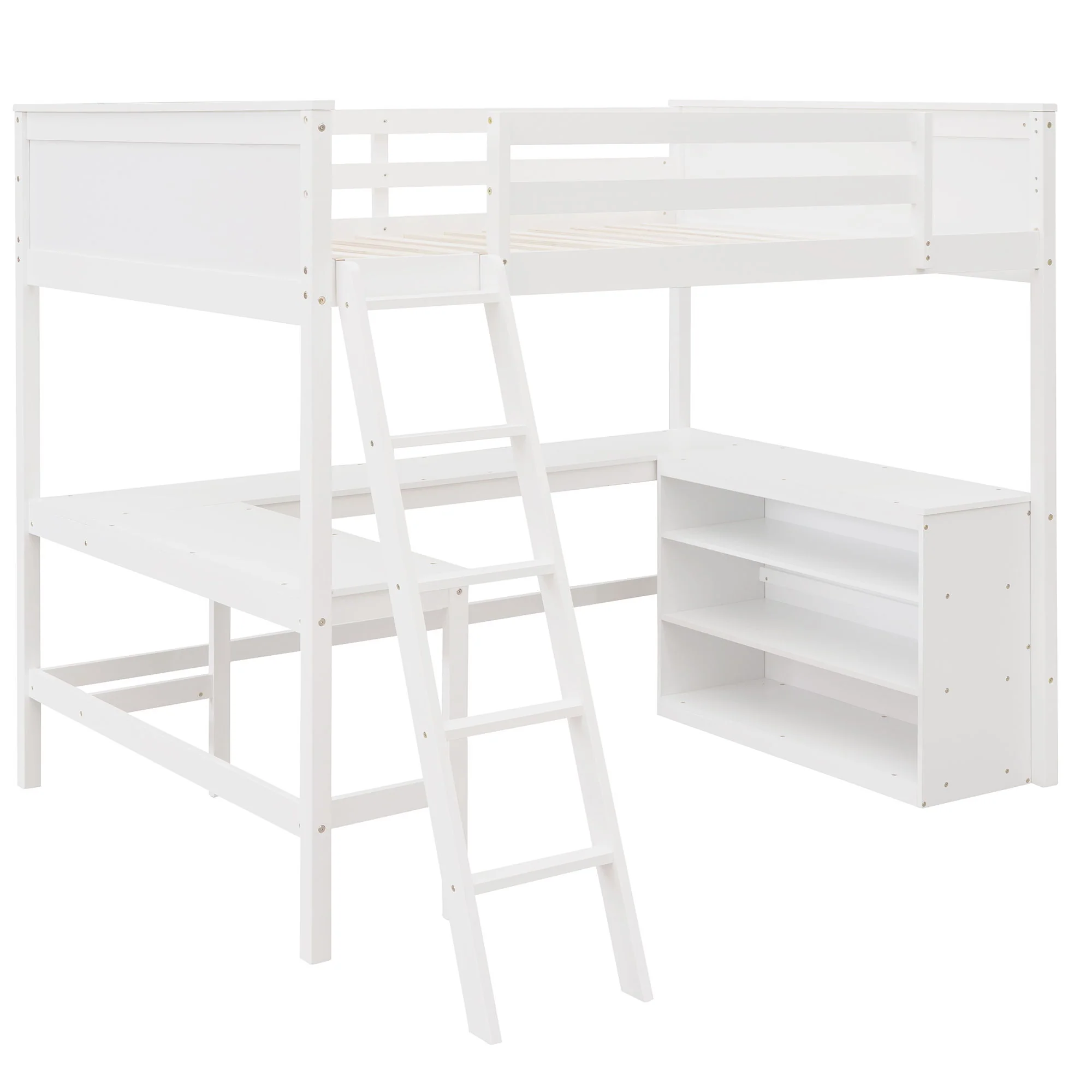 Loft Bed With Shelves With Desk - Image 42