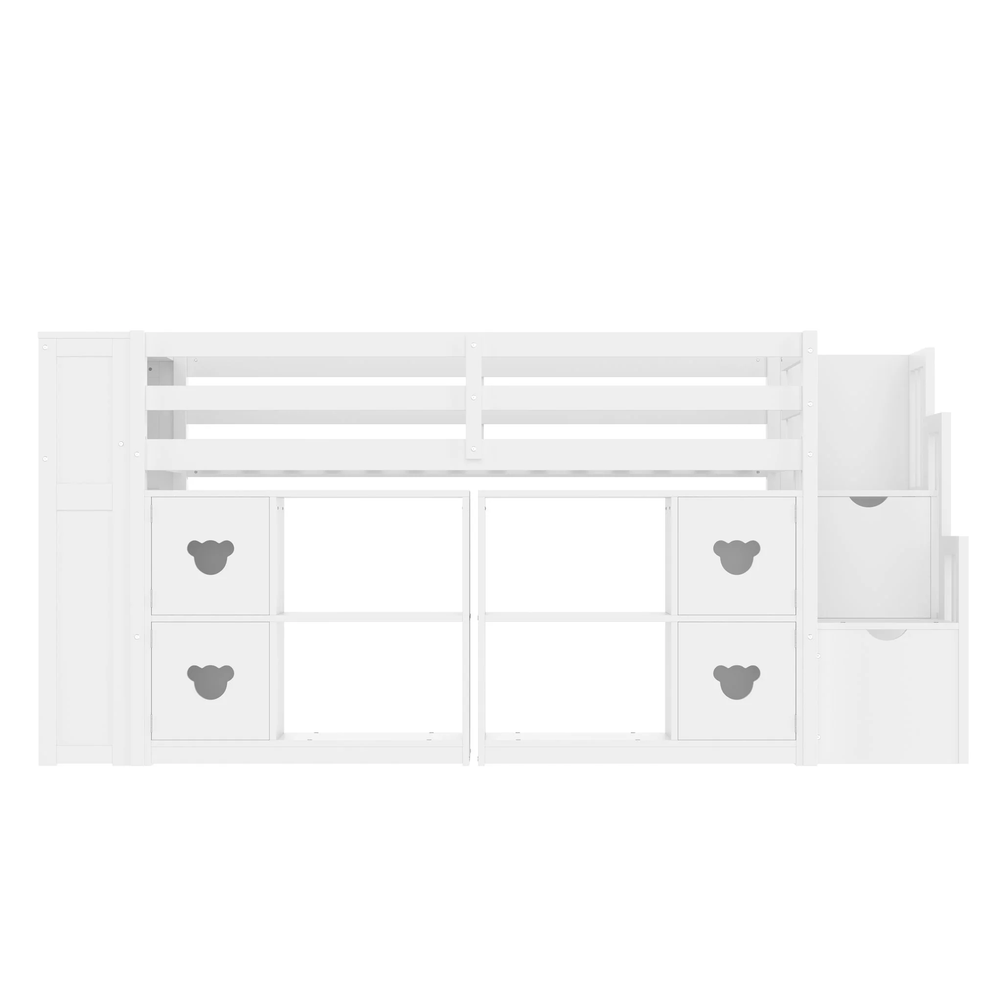 Loft Bed With Storage Cabinets, Staircase Drawers & LED Lights - Image 10
