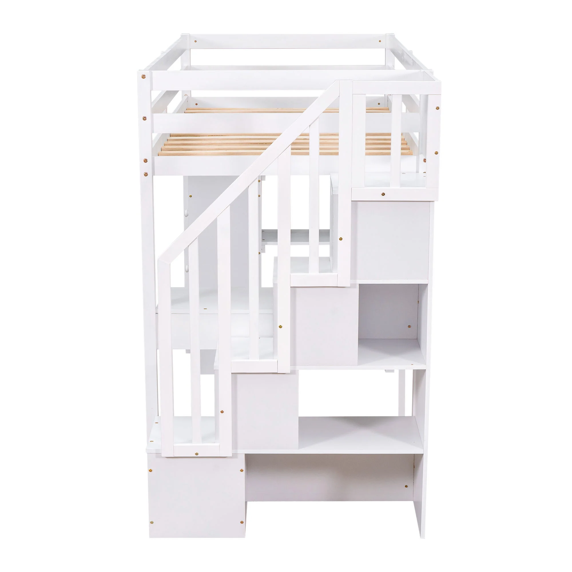 Loft Bed With Storage Drawers, Desk And Stairs With Shelves - Image 5