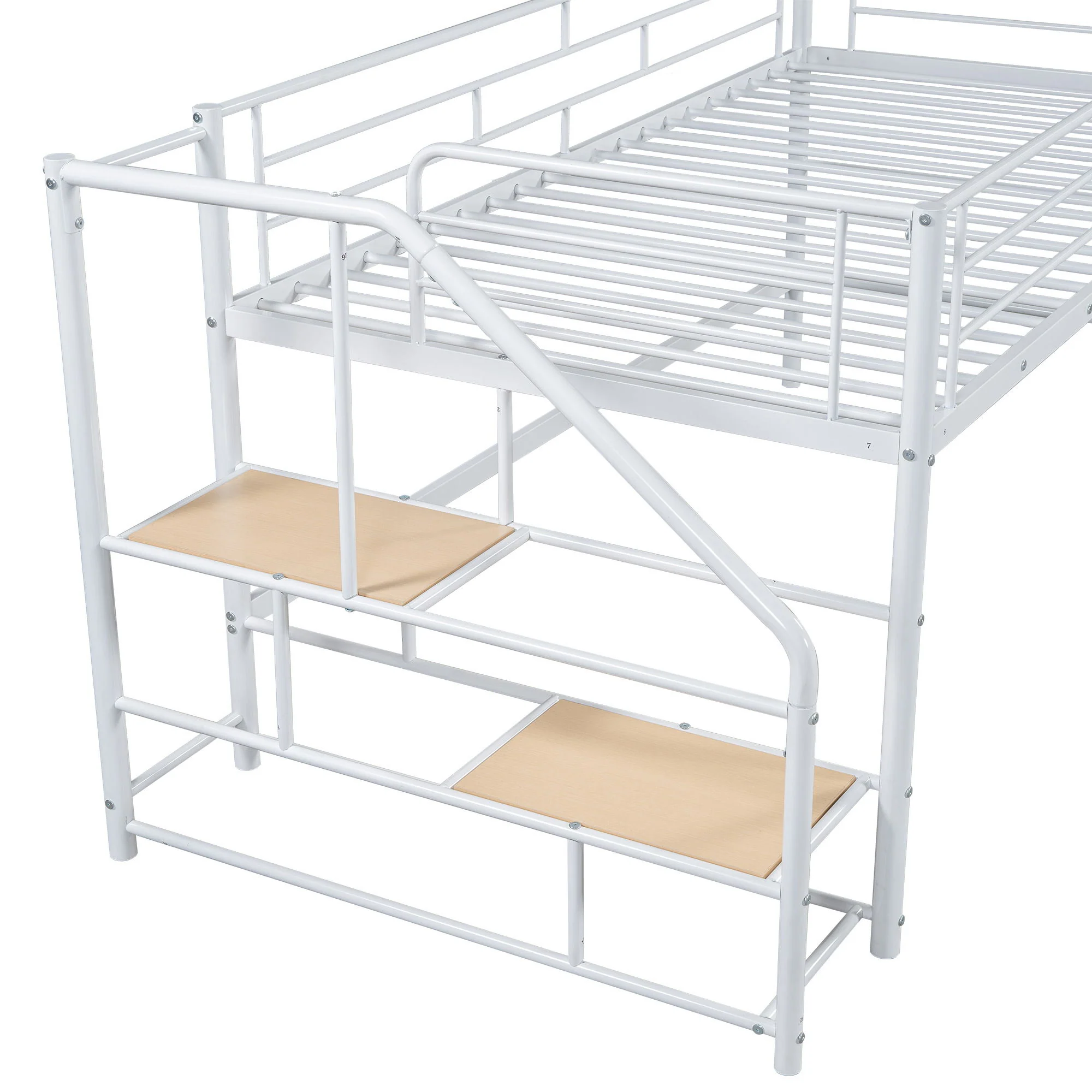 Loft Bed With Storage Stairs And Metal Frame - Image 4