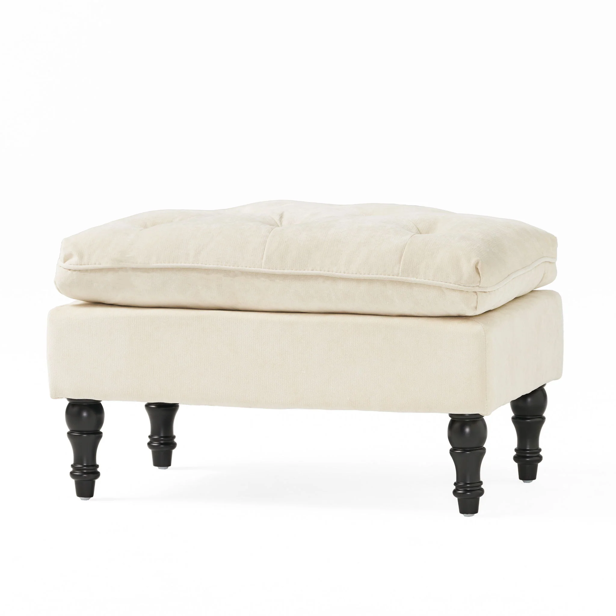 Lofton - Pillow Top Ottoman With Button Tufting - Cream - Image 8