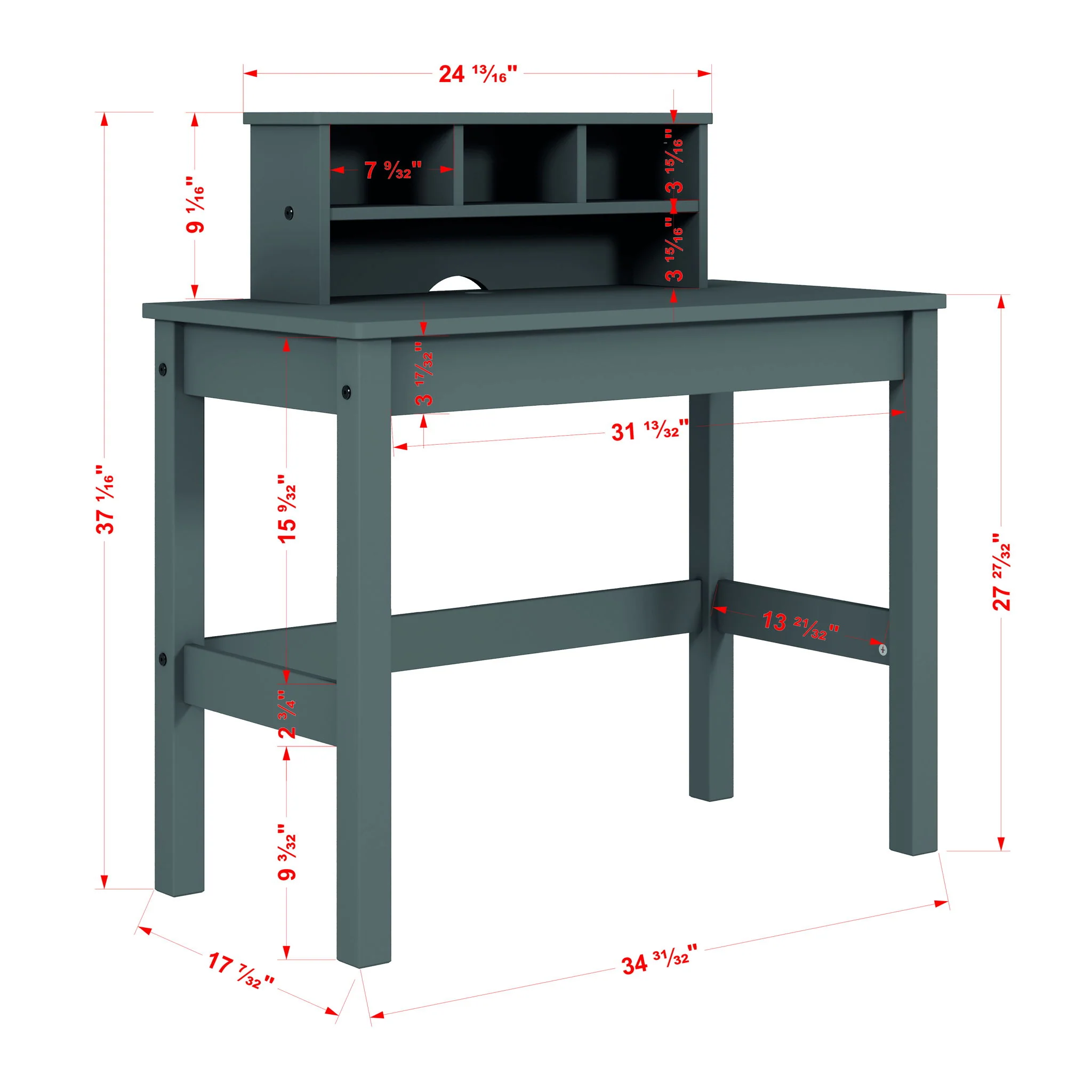 Logan - Writing Desk - Gray - Image 9