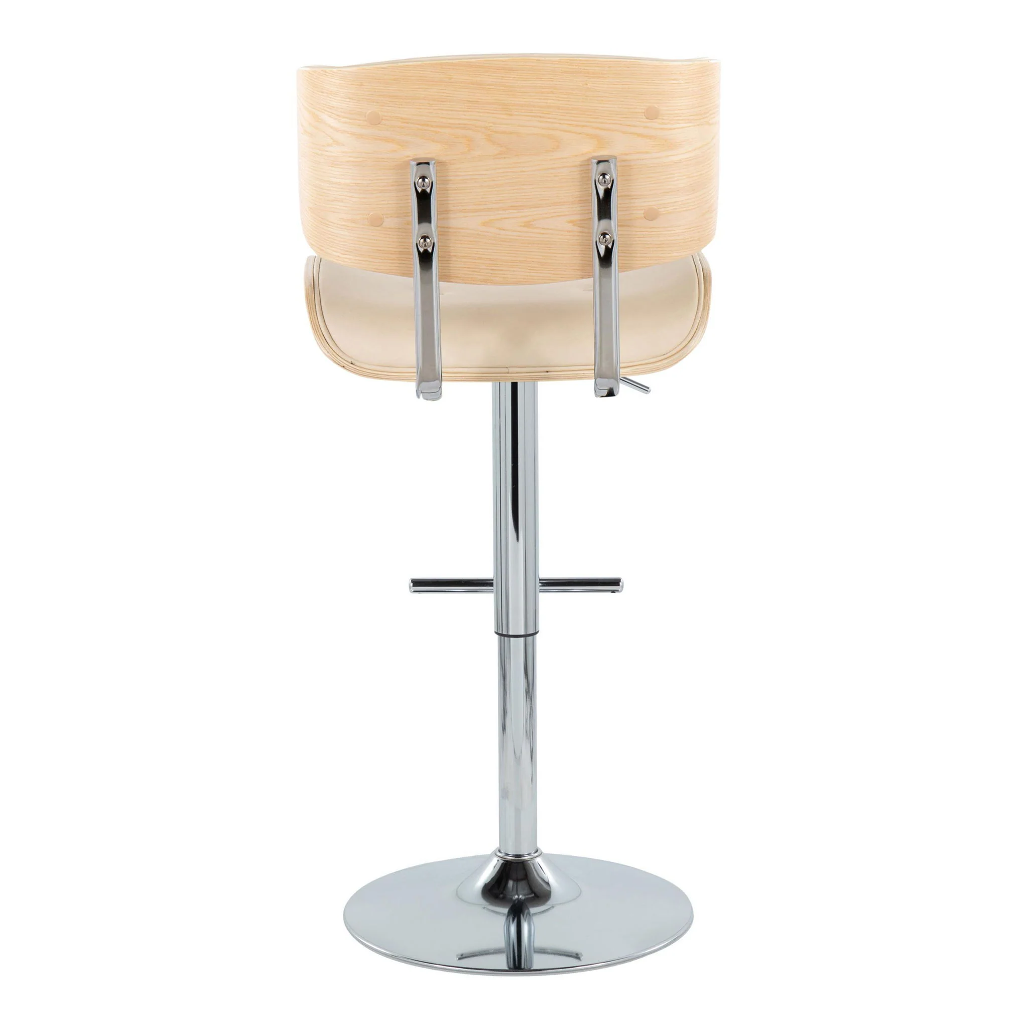 Lombardi - Contemporary Adjustable Barstool With Swivel With Straight T Footrest (Set of 2) - Image 8