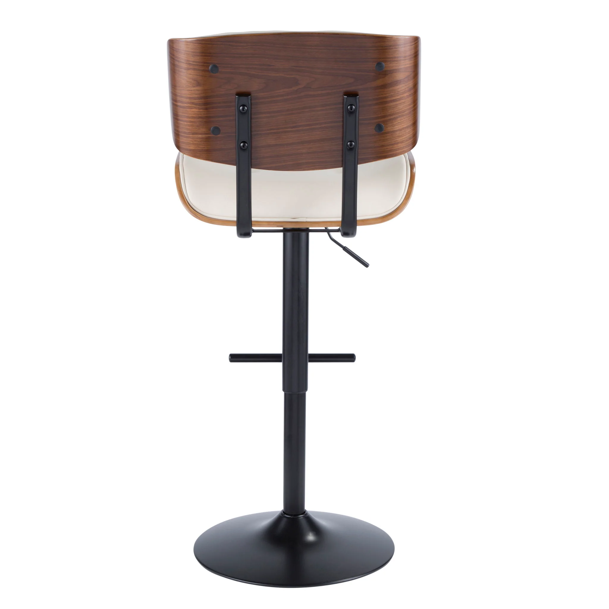 Lombardi - Mid Century Modern Adjustable Barstool With Swivel With Straight T Footrest (Set of 3) - Image 15
