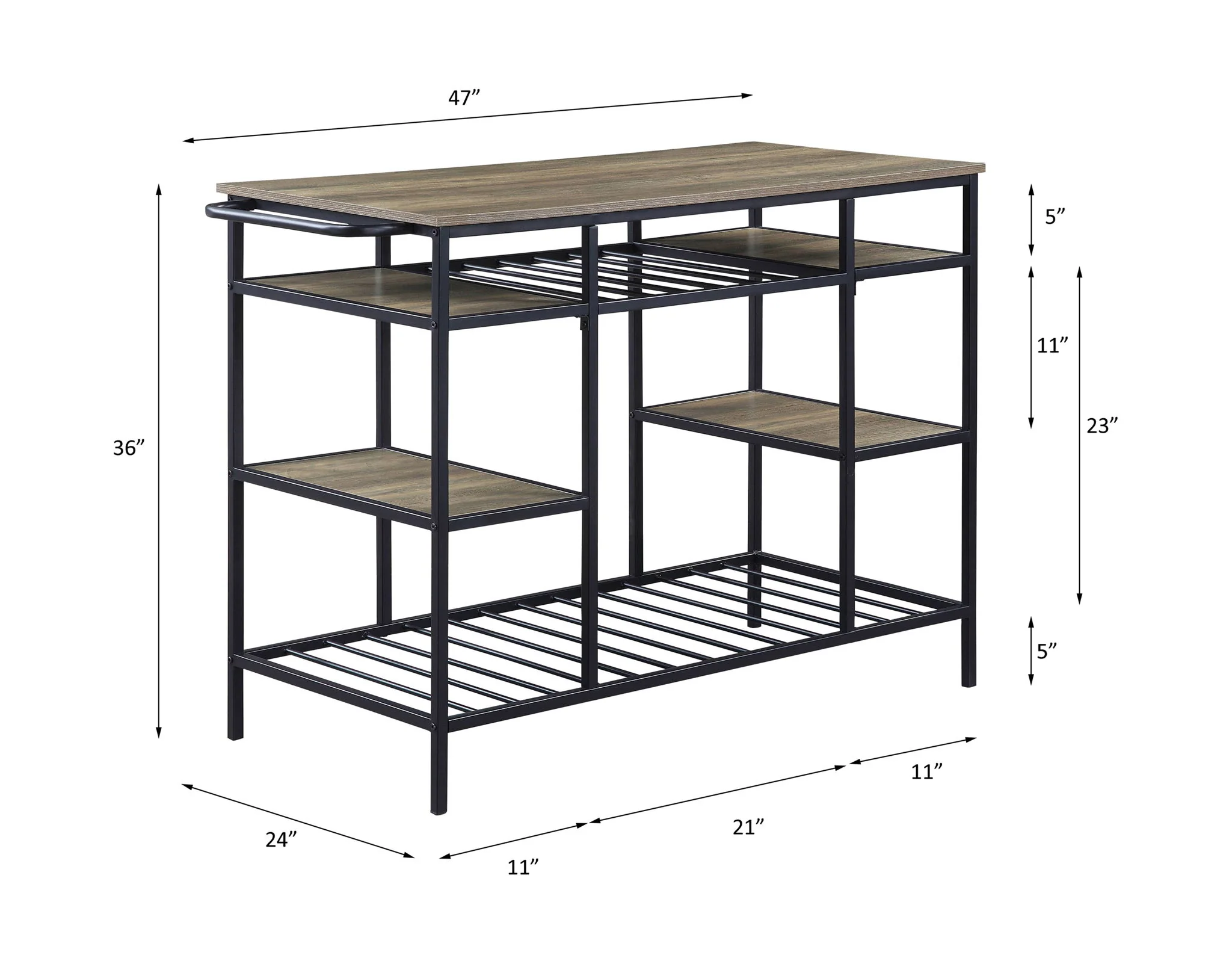Lona - Kitchen Island - Rustic Oak / Black - Image 5