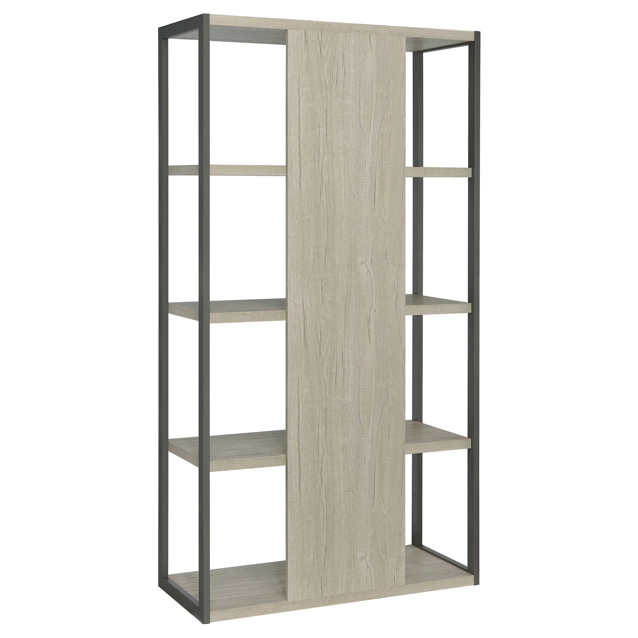 Loomis 72-Inch 4-Shelf Bookshelf, Whitewashed Grey - Image 10