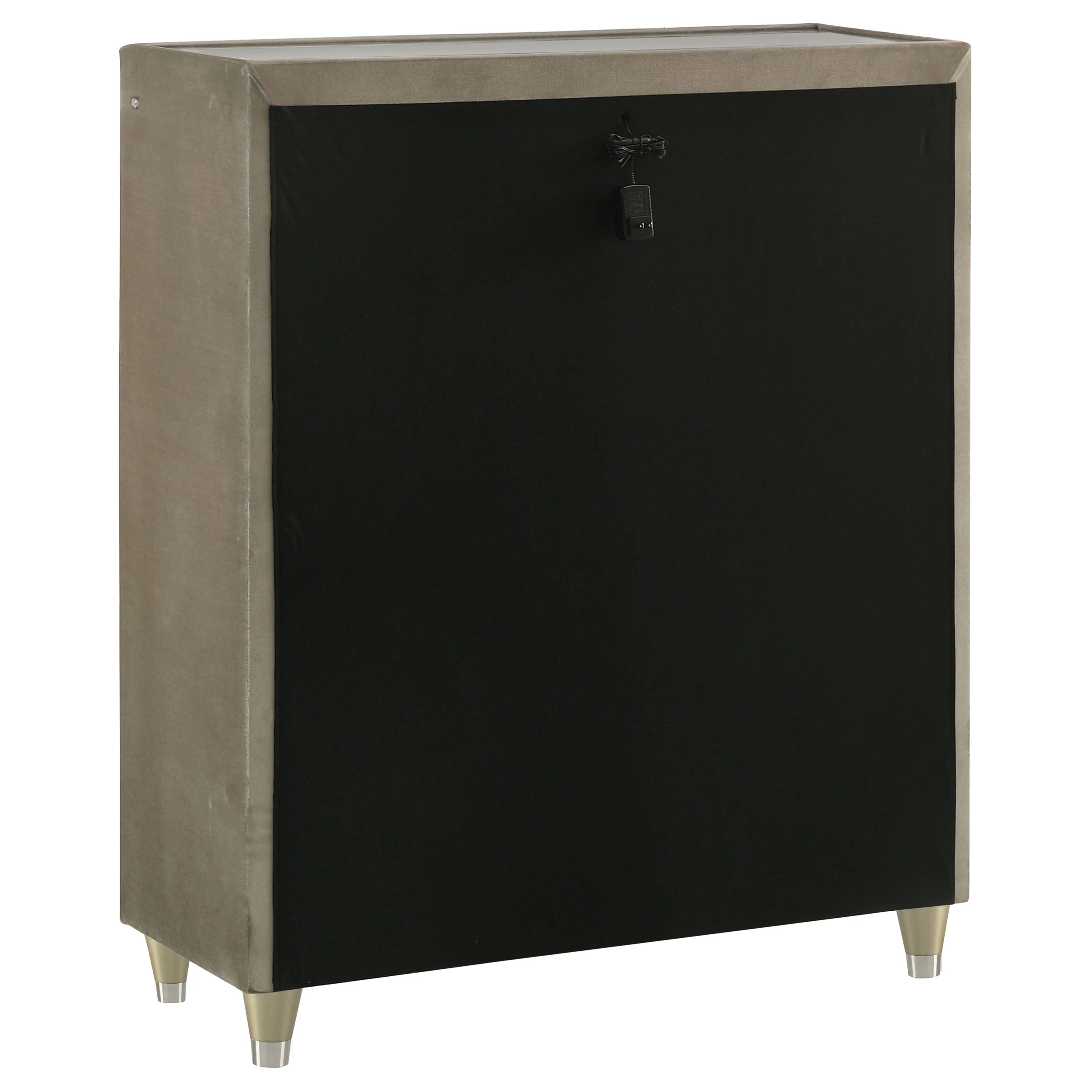 Lorient 5-Drawer LED Chest, Ivory and Camel Velvet - Image 7