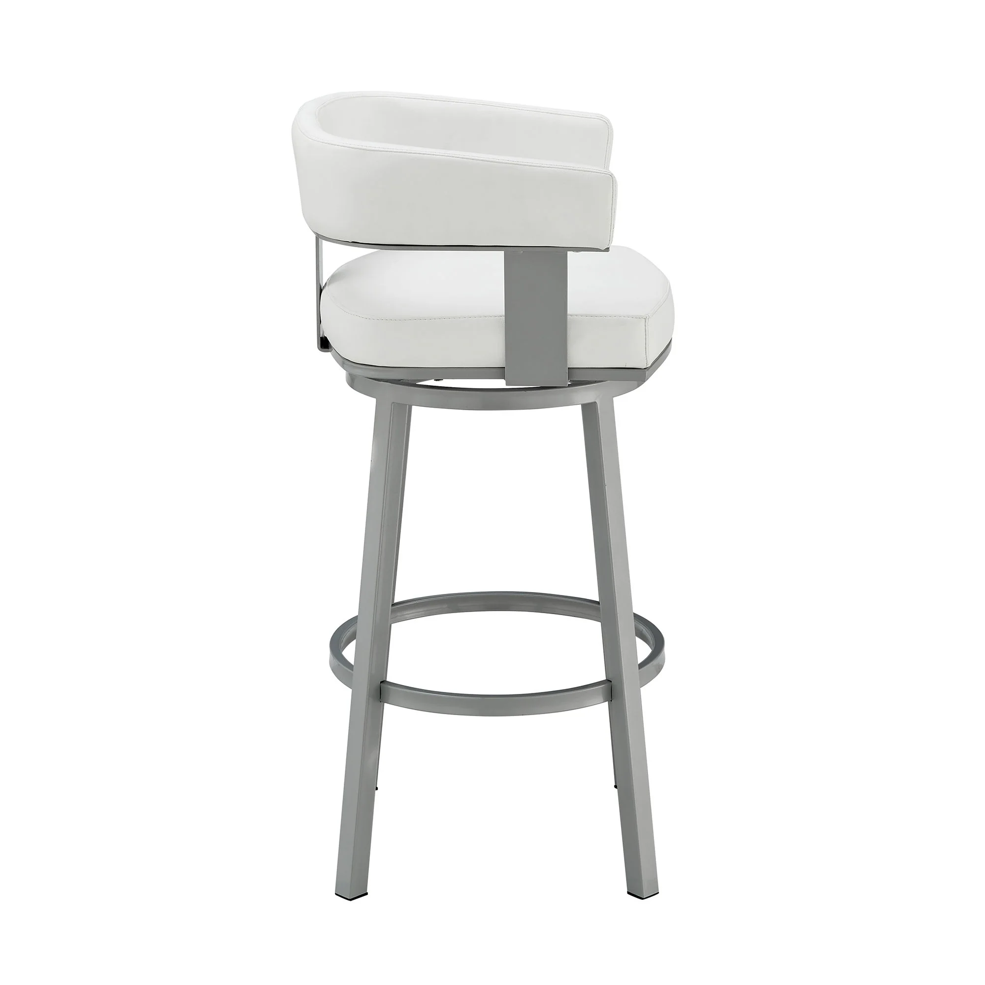 Lorin - 30" Bar Height Swivel Bar Stool - Silver / White - Image 5