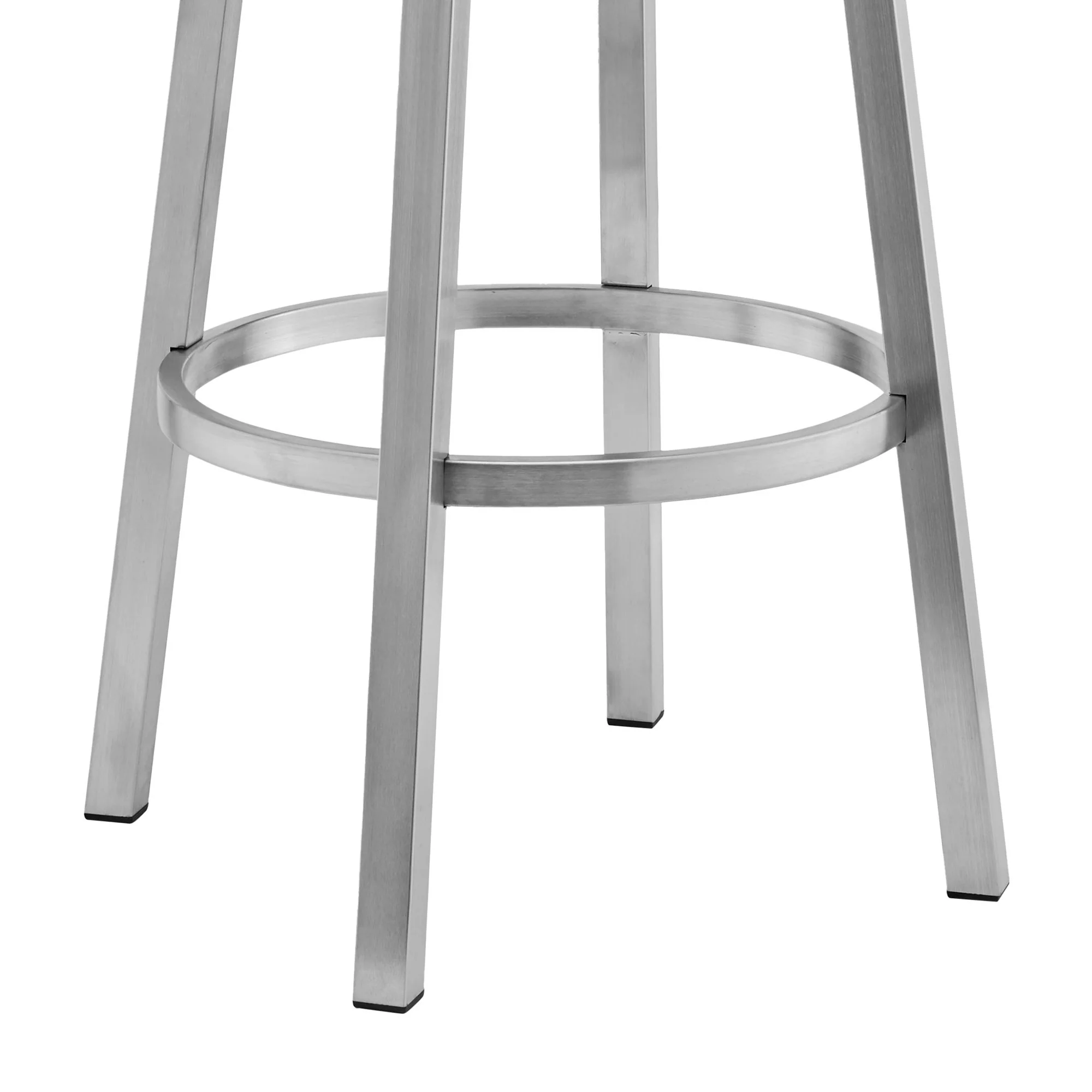 Lorin - 30" Faux Leather And Brushed Stainless Steel Swivel Bar Stool - Black - Image 4