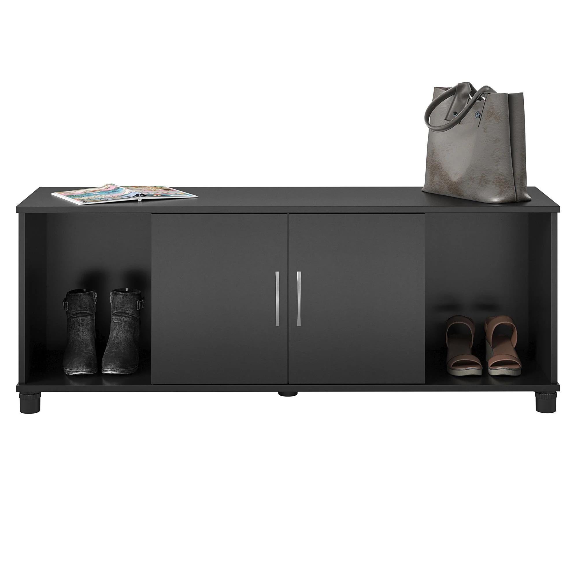 Lory - Shoe Storage Bench - Black - Image 4