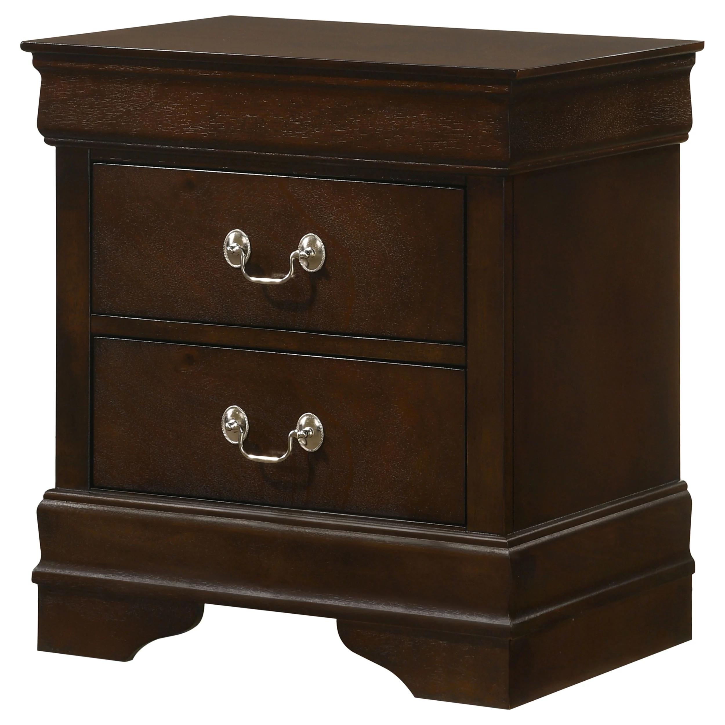 Louis Philippe 2-Drawer Nightstand Cappuccino - Image 4
