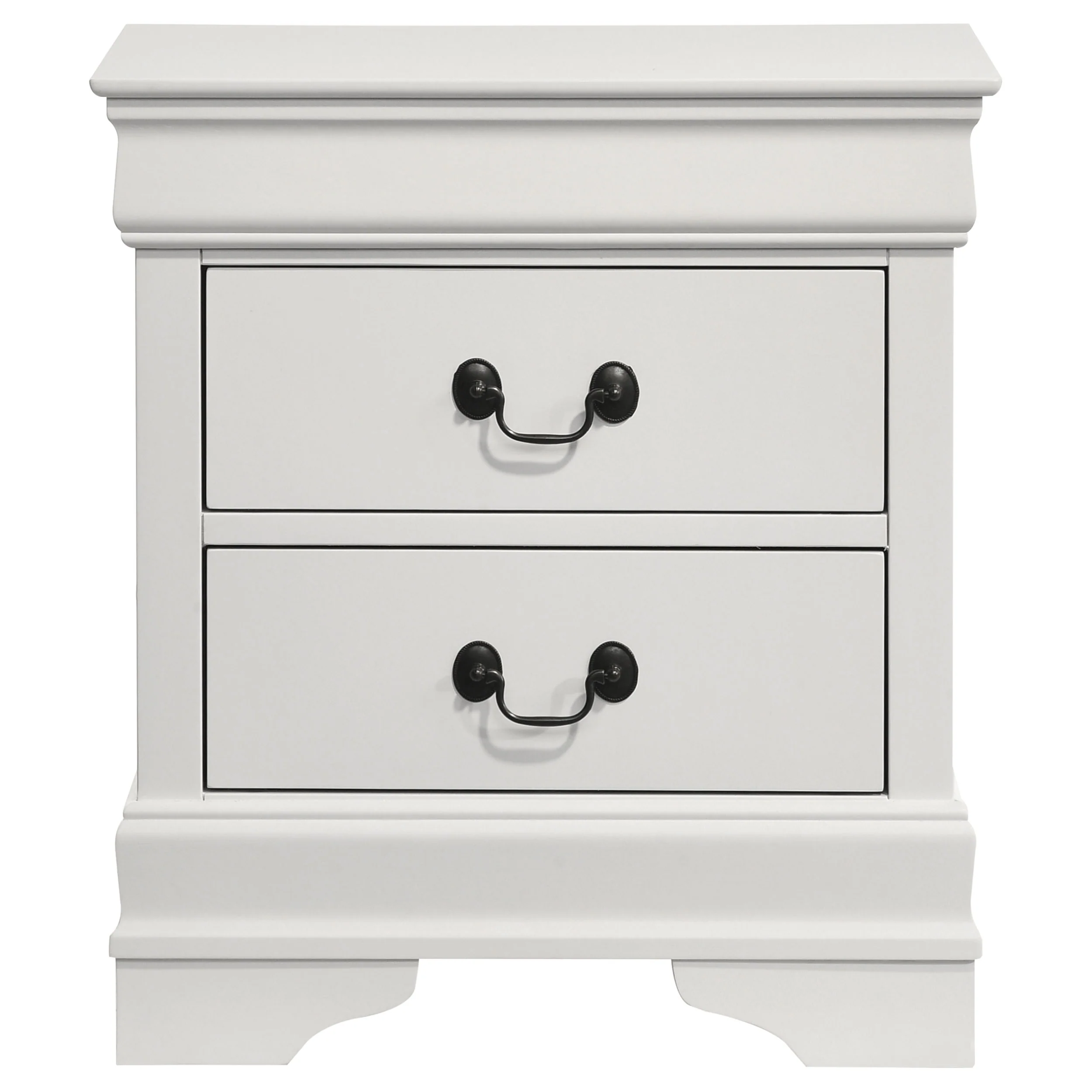 Louis Philippe 2-Drawer Nightstand, White - Image 2