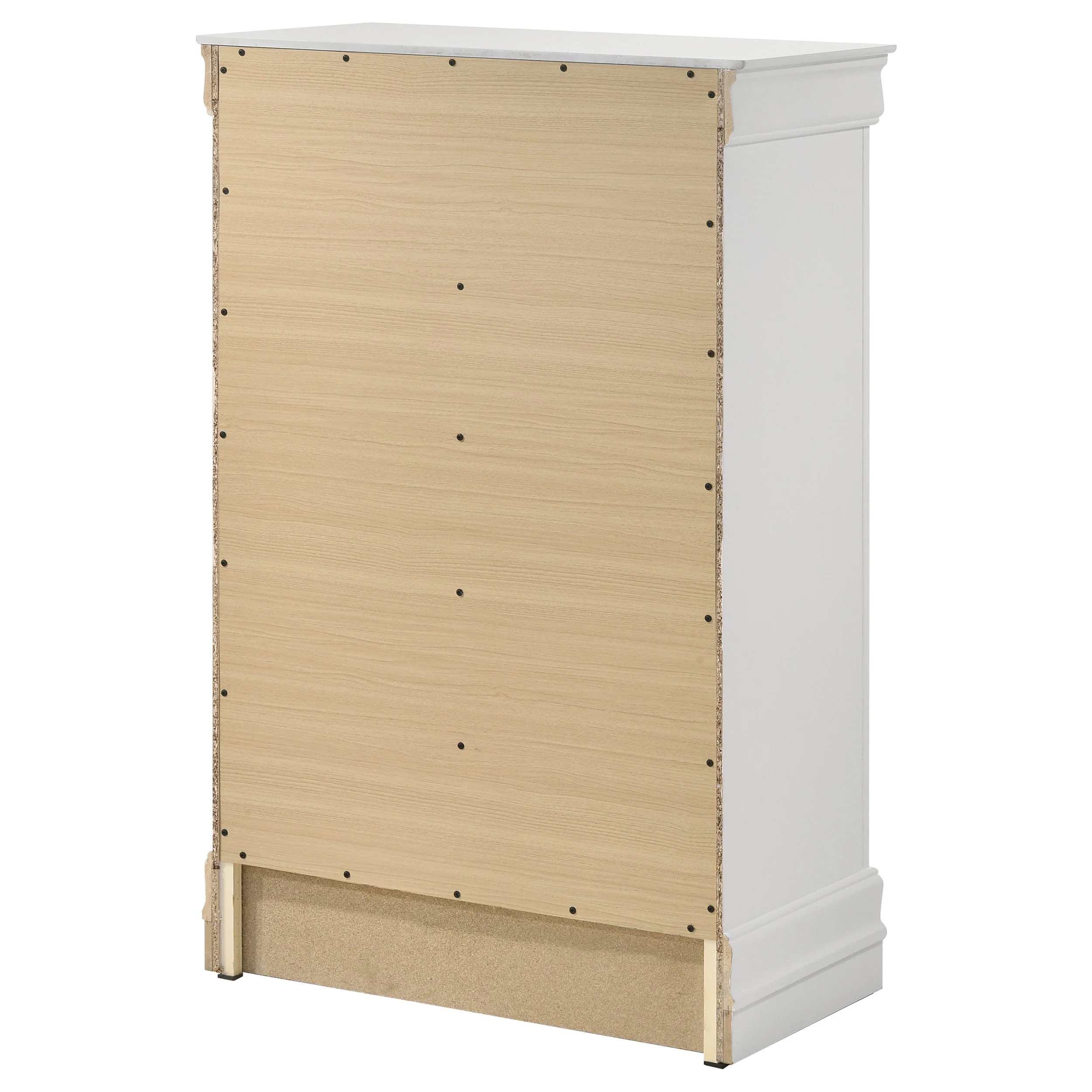 Louis Philippe 5-Drawer Bedroom Chest in White - Image 7
