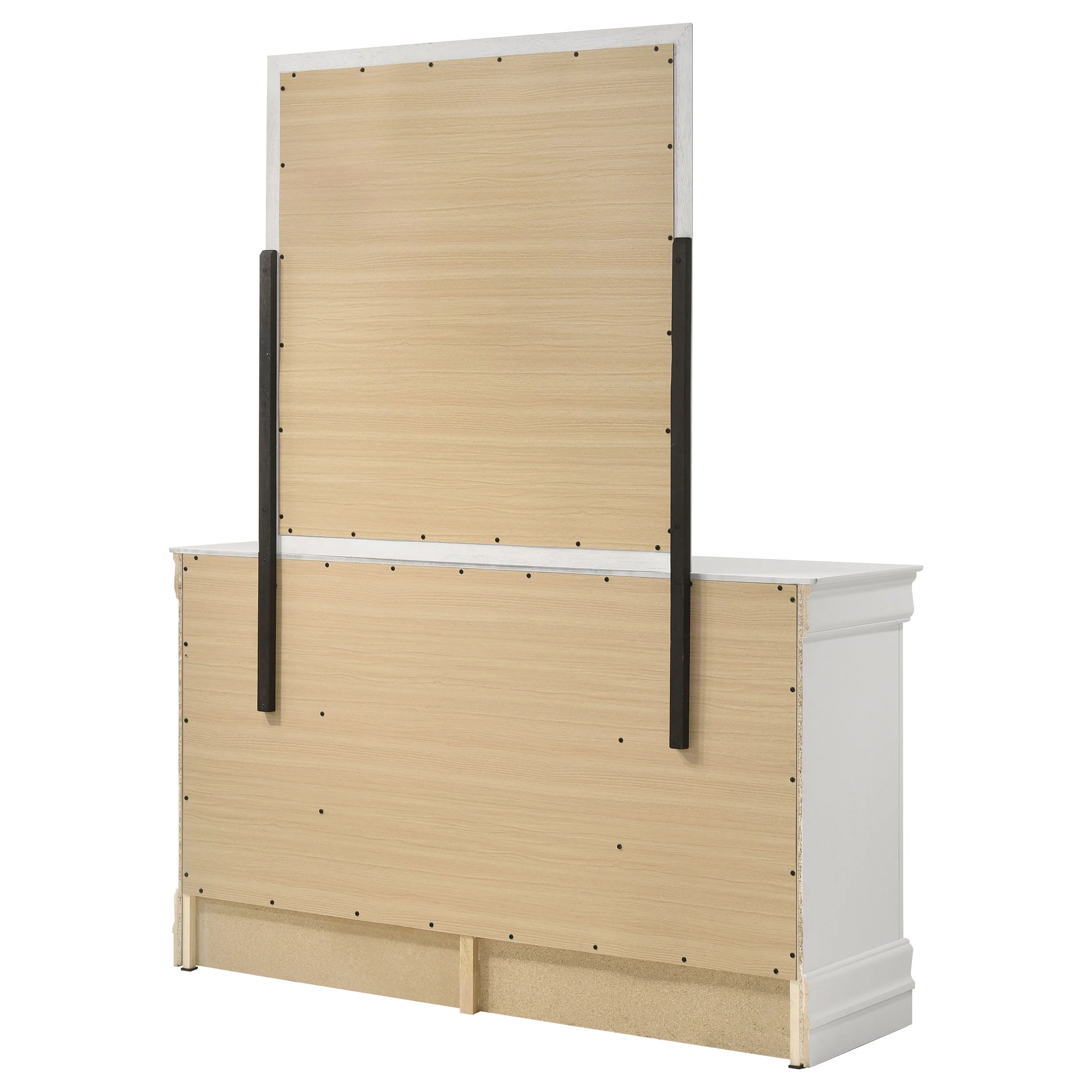 Louis Philippe 6-Drawer Dresser and Mirror - White - Image 9