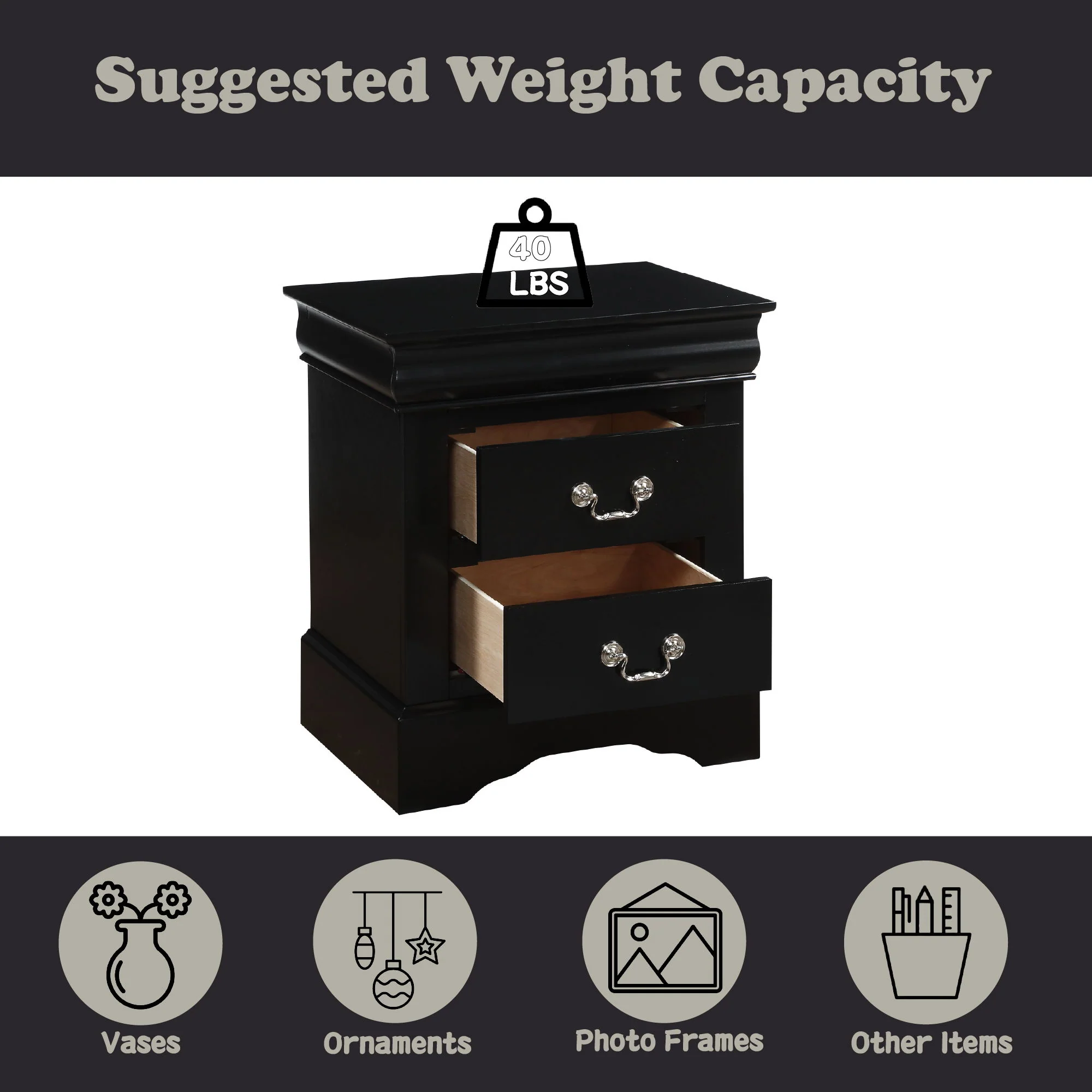 Louis Philippe III - Sleek Design Nightstand - Image 11