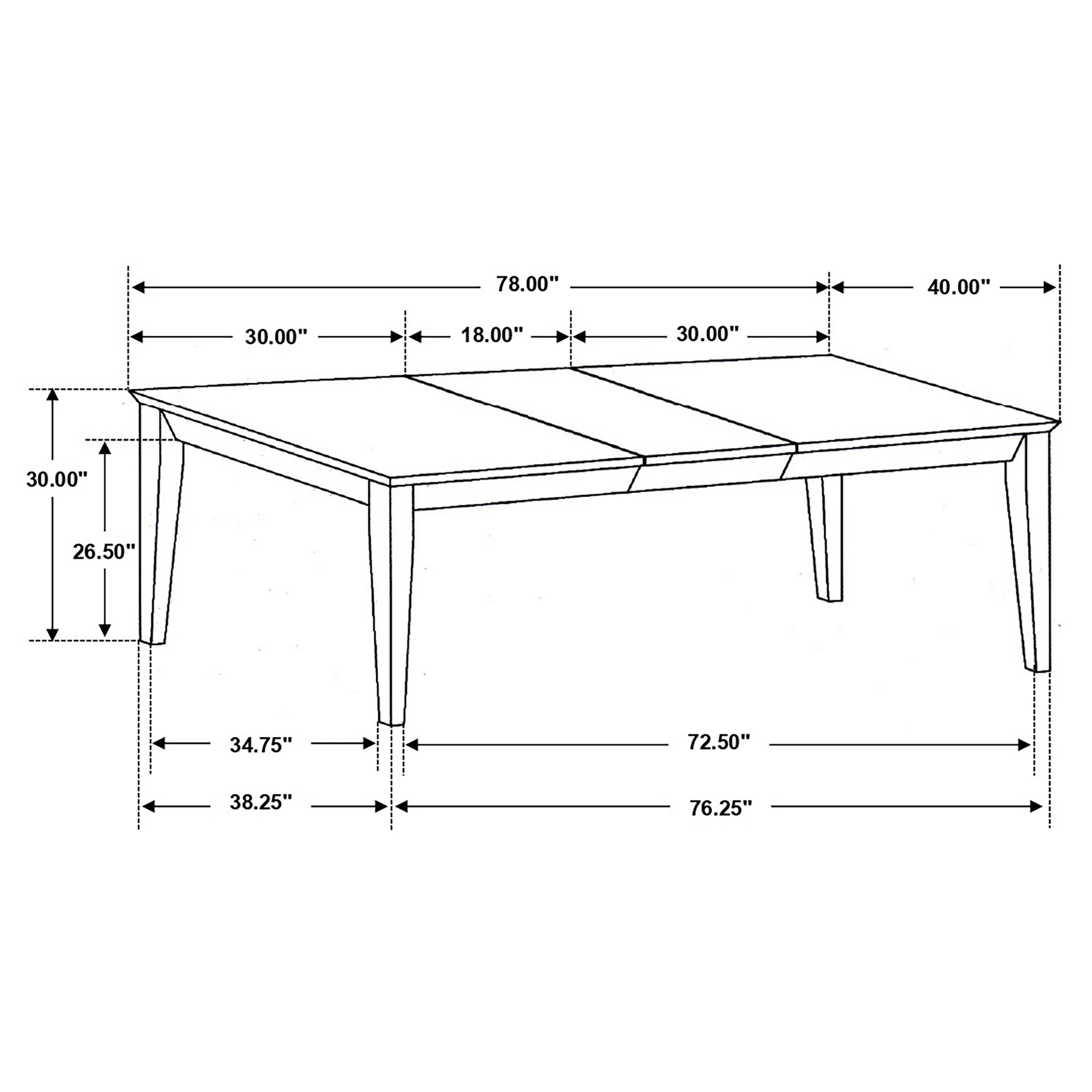 Louise Rectangular Extension Dining Table 78-inch Black - Image 2