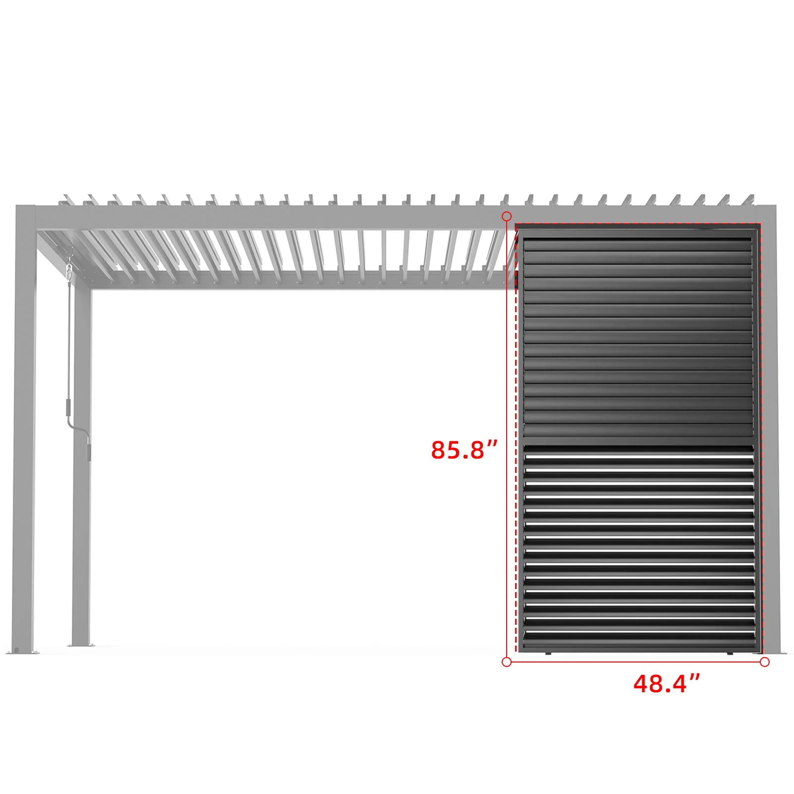 Louver Grille 1 / 3 13Ft Frame & Louvers - Black - Image 8