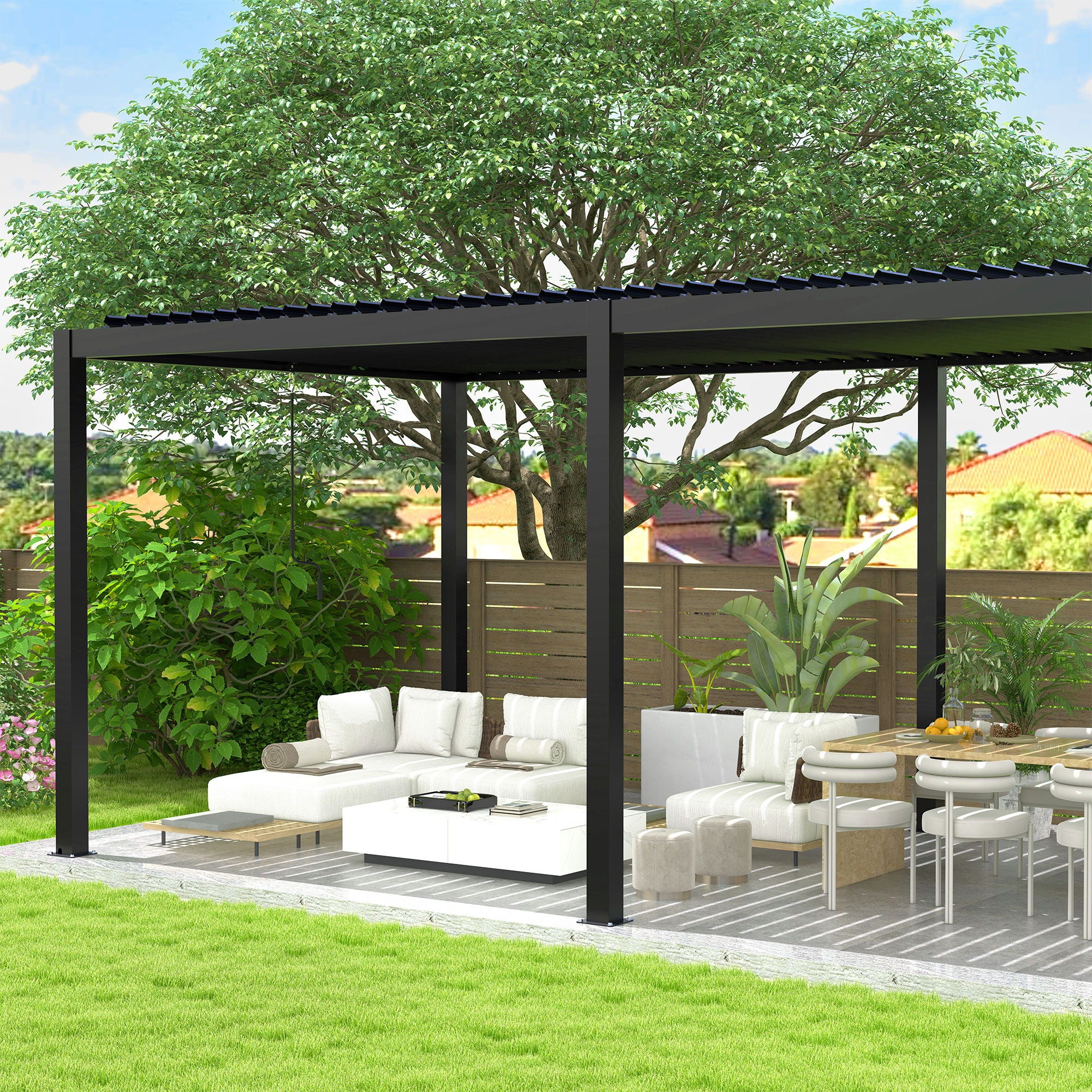 Louver Pergola Steel Louvers & Frame - Black - Image 5
