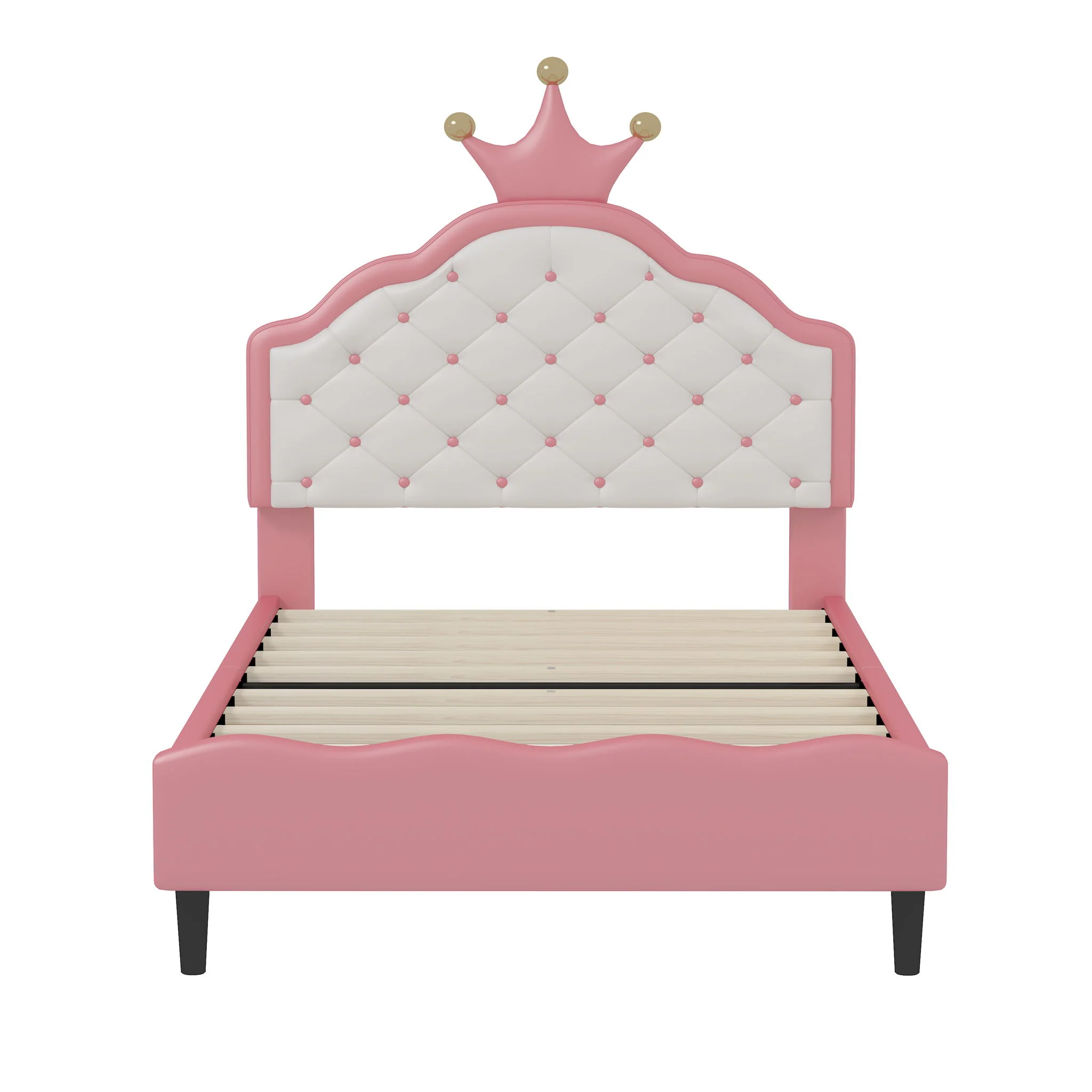 Lovely Crown Fantasy Princess Bed With Tufted Headboard - Image 2