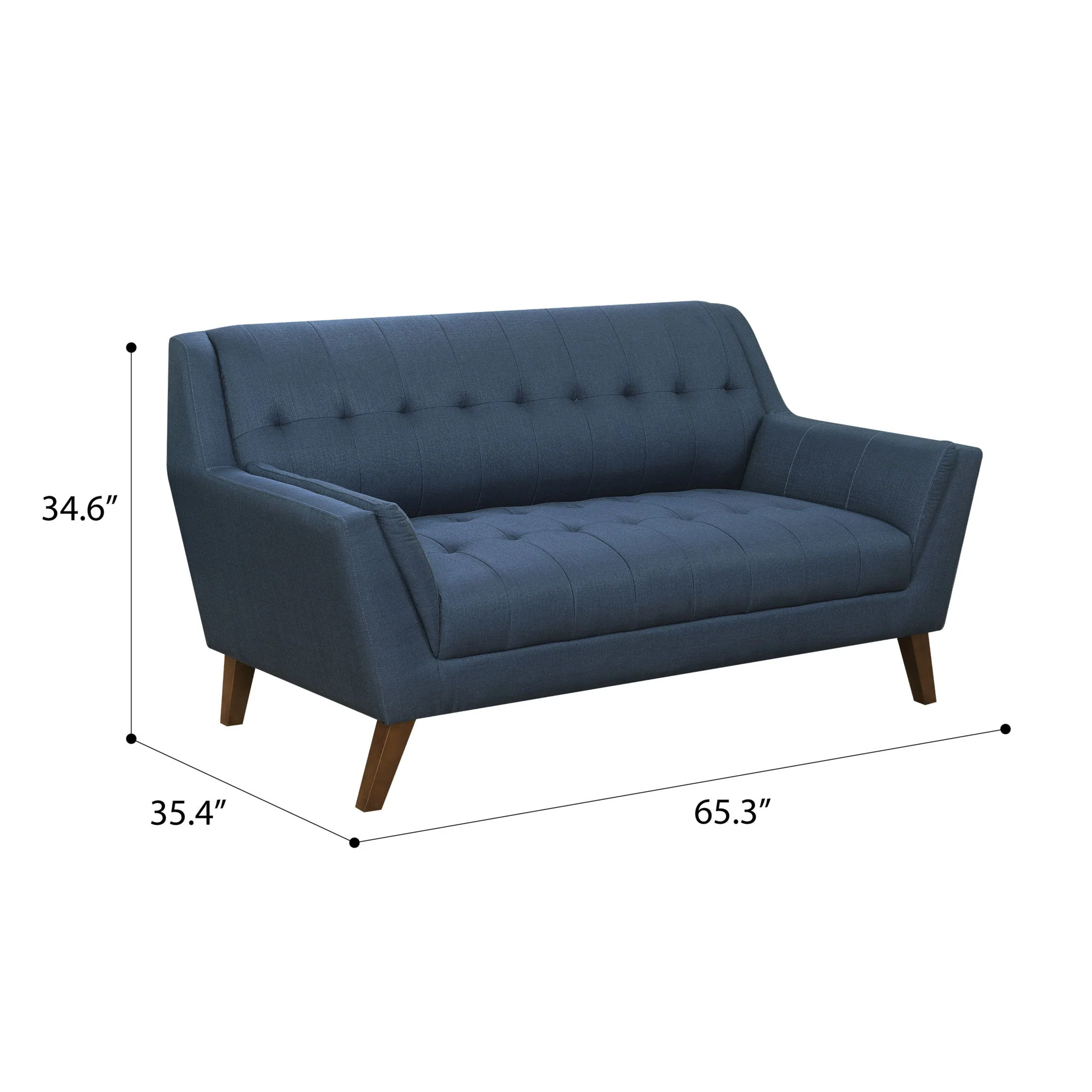Loveseat - Blue - Fabric - Image 5