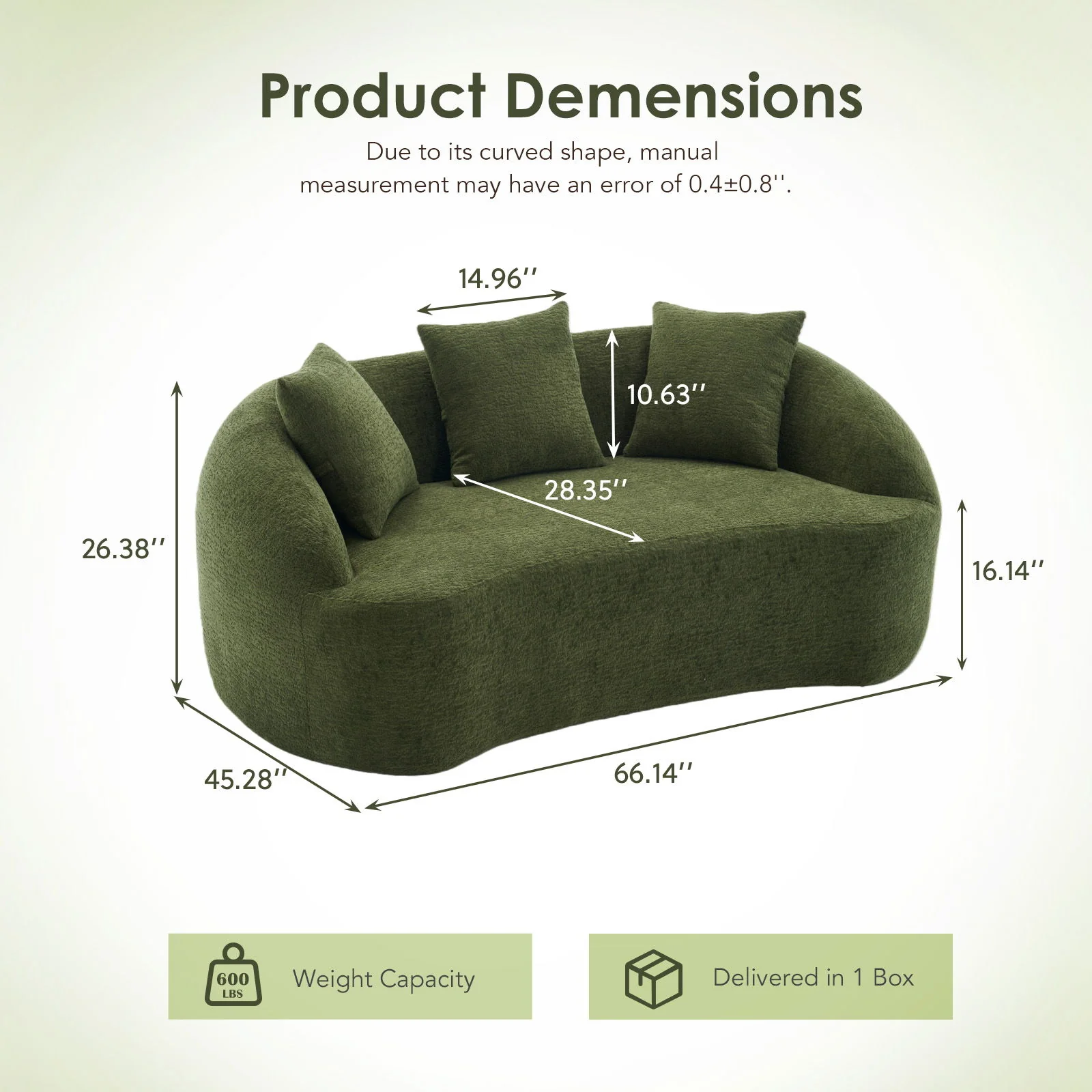 Loveseat Sofa, Compact Design For Small Spaces - Image 17