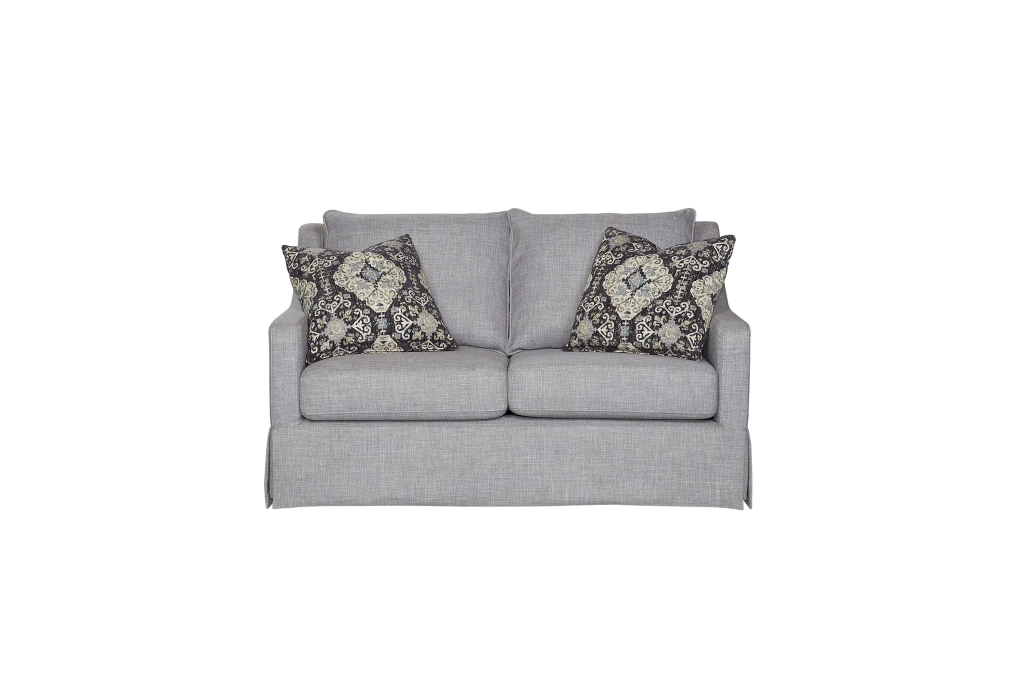 Loveseat With Skirt And Reversable Cushions And 2 Pillows - Light Gray - Image 2