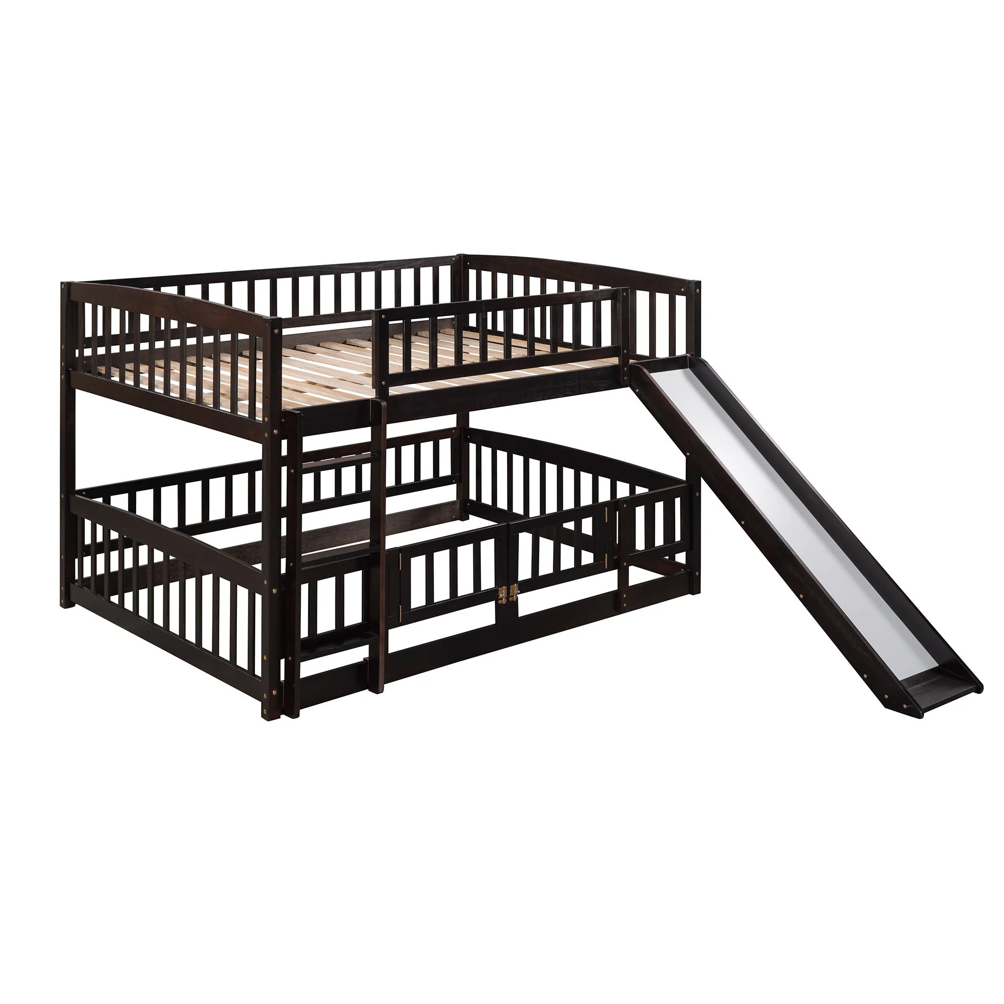 Low Bunk Bed With Slide, Fence And Ladder - Image 13