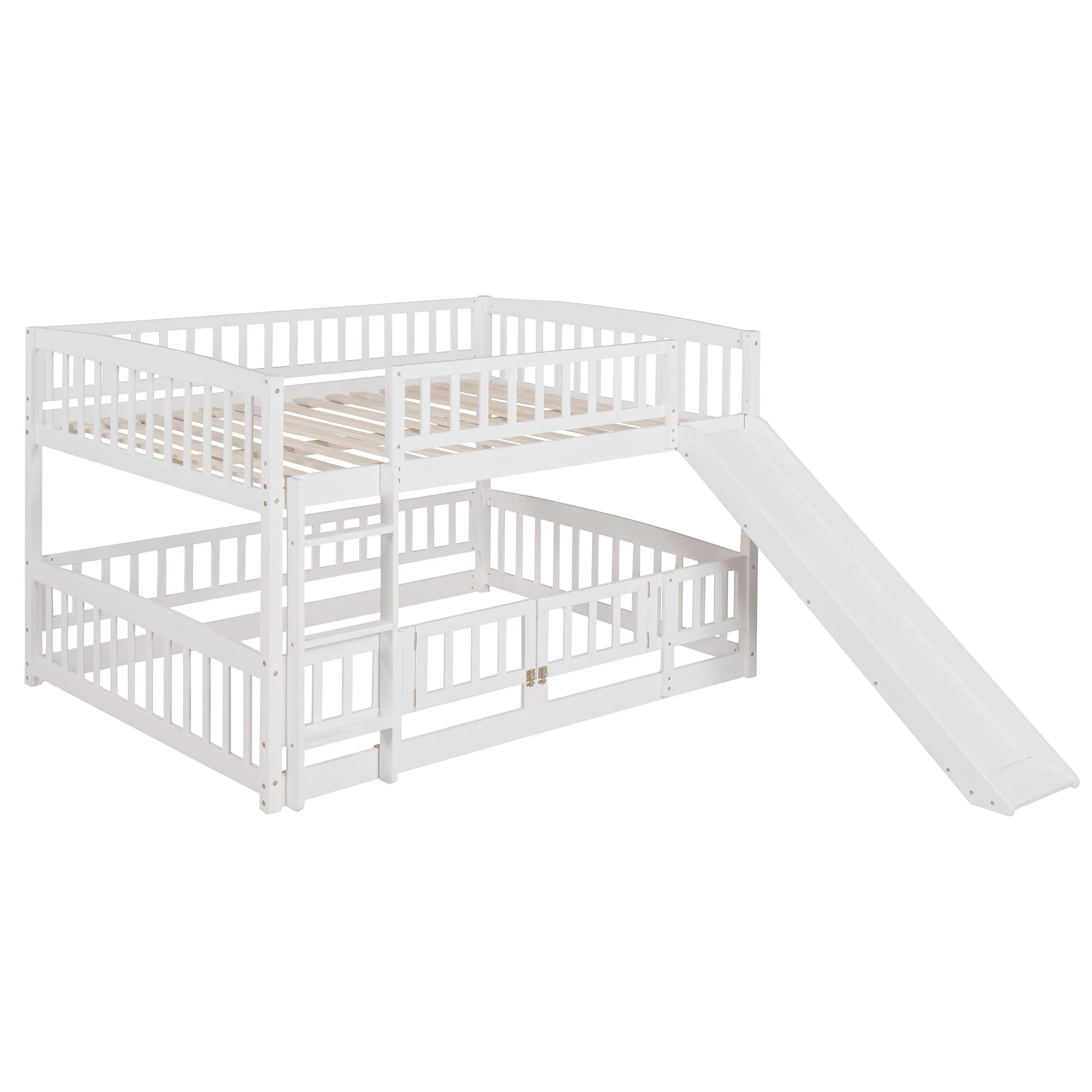 Low Bunk Bed With Slide, Fence And Ladder - Image 17