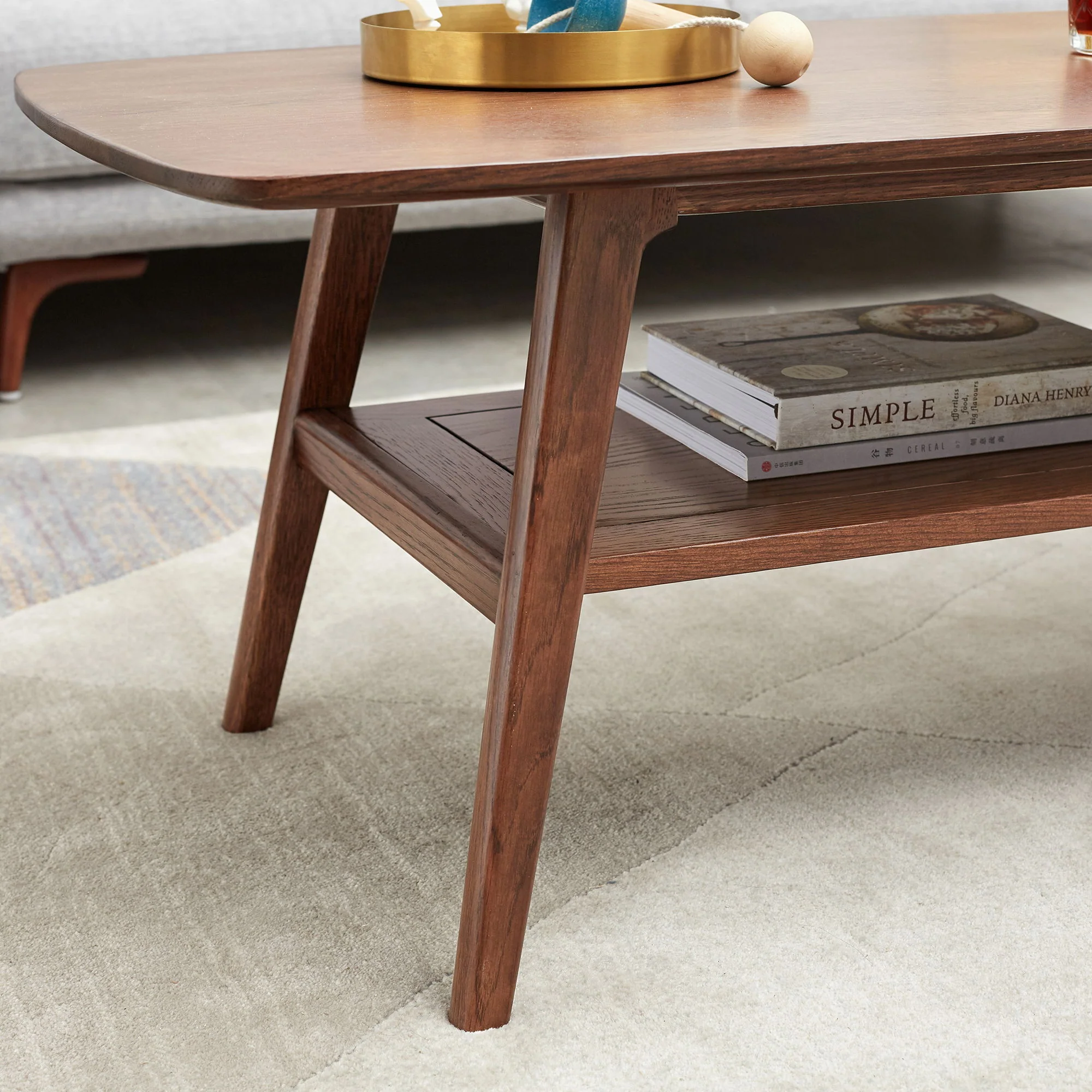 Low Coffee Table With Storage Shelf - Image 12