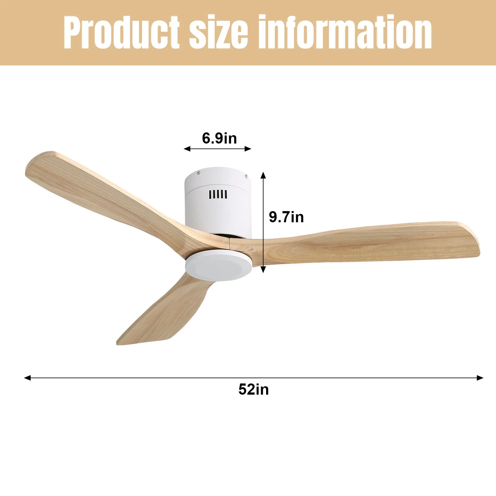 Low Profile Ceiling Fan DC, 3 Blade, Noiseless Reversible Motor, Remote Control - Image 11