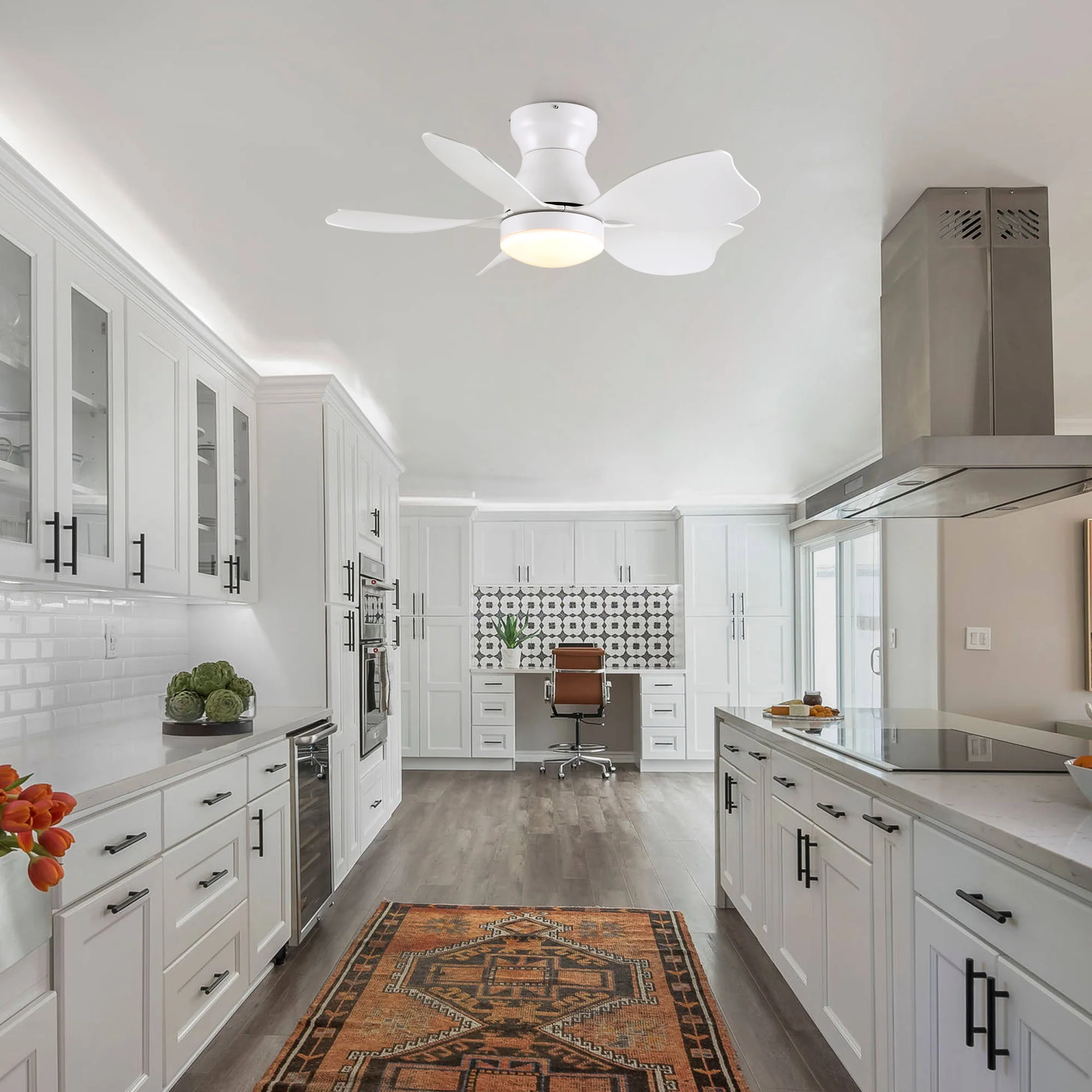 Low Profile Flush Mount Ceiling Fan With Light - Image 17