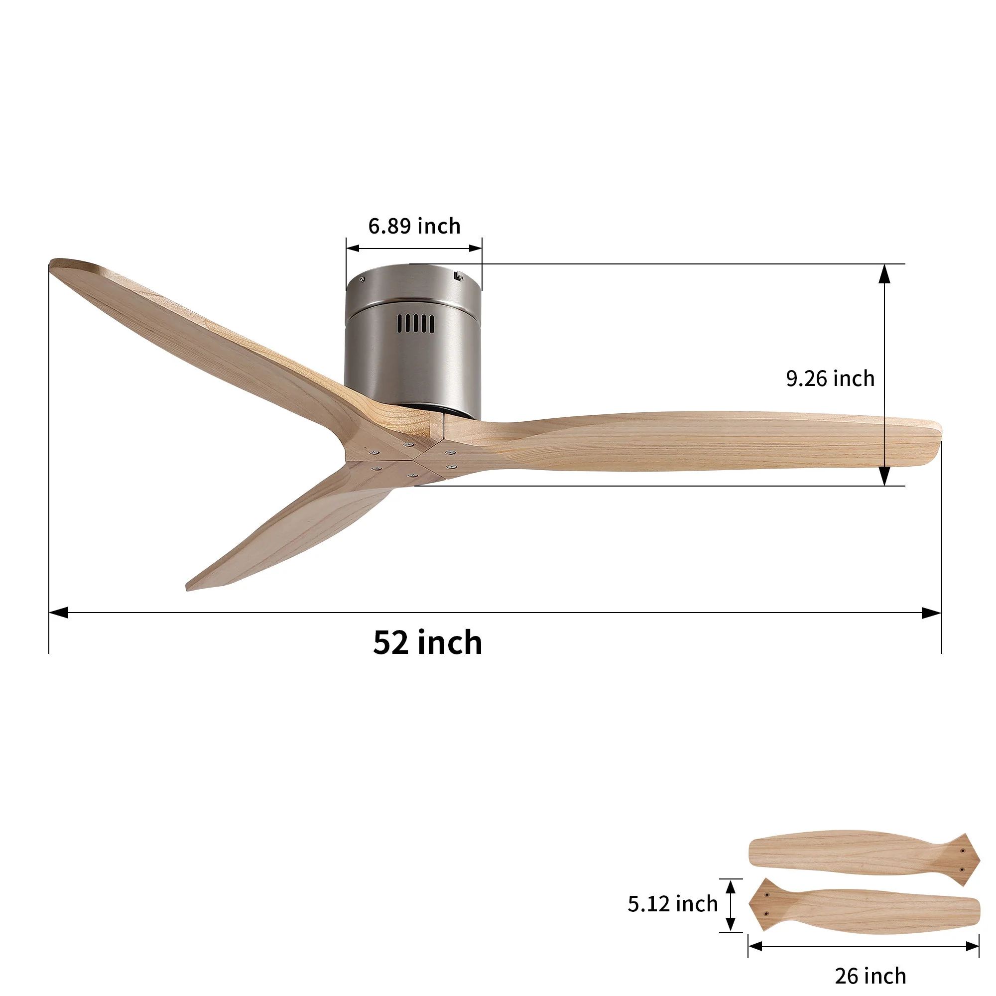 Low Profile Flush Mount Ceiling Fan Without Light - Image 18