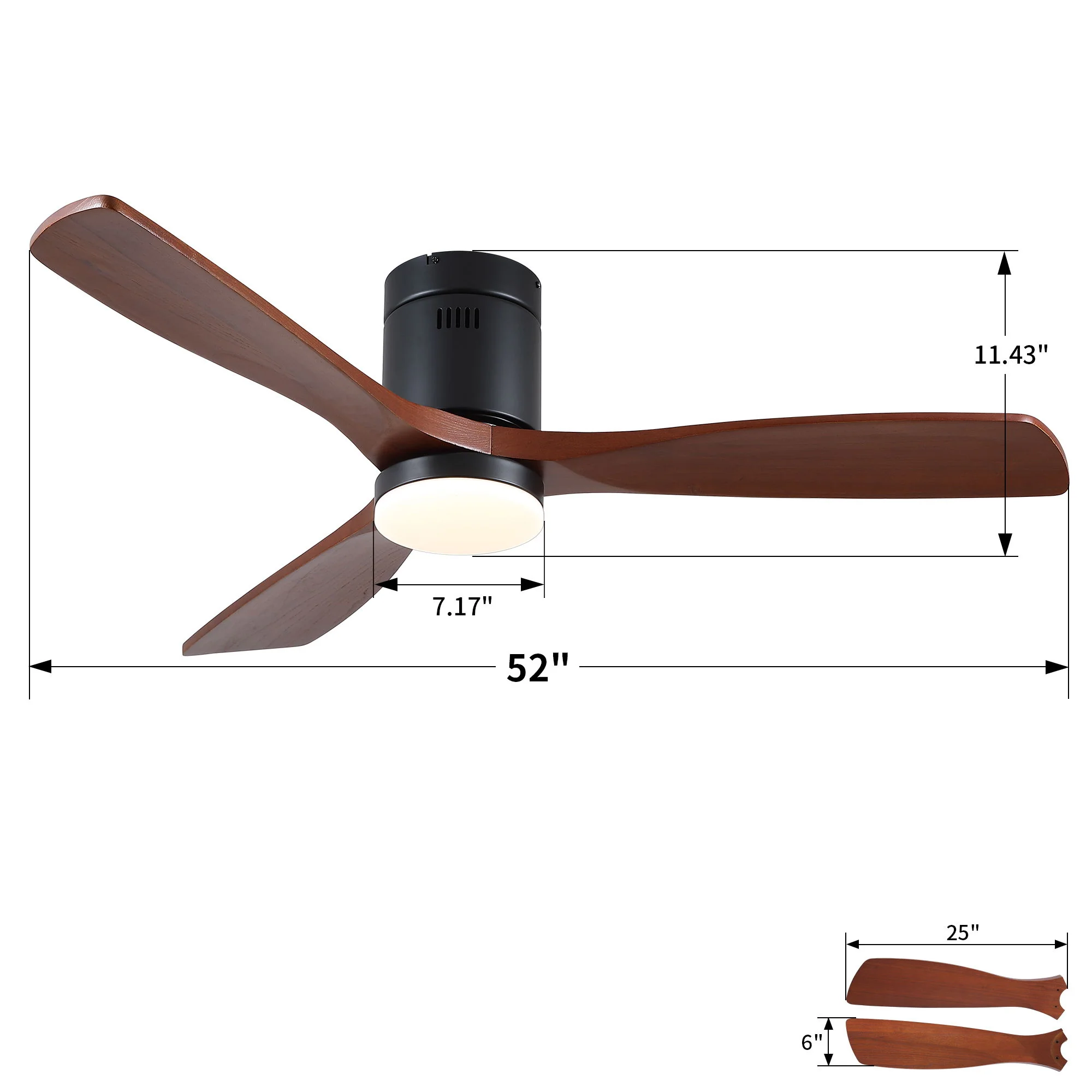 Low Profile Flush Mount Intergrated LED Ceiling Fan With Light And Silent Reversible Motor - Image 13