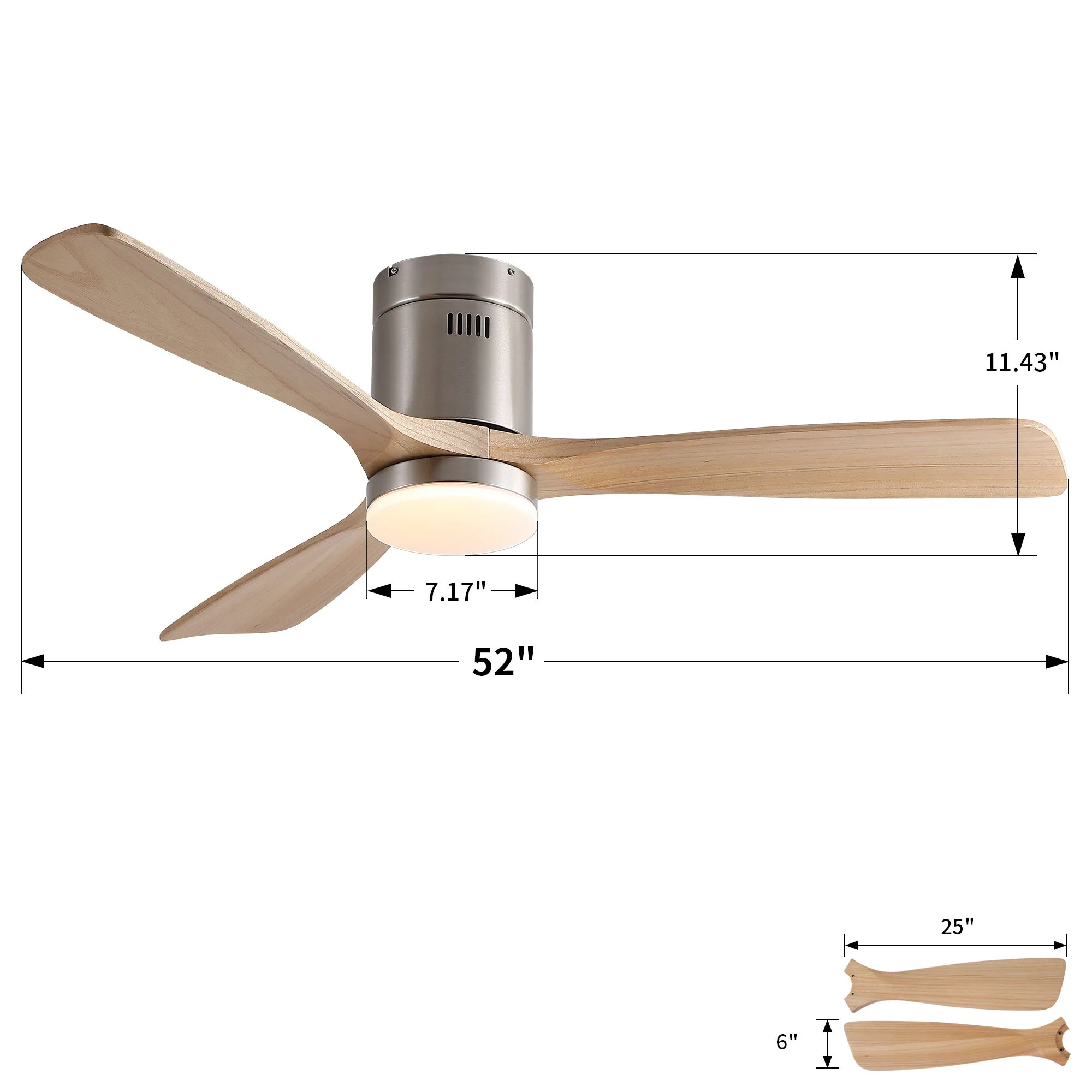 Low Profile Flush Mount Intergrated LED Ceiling Fan With Light And Silent Reversible Motor - Image 5