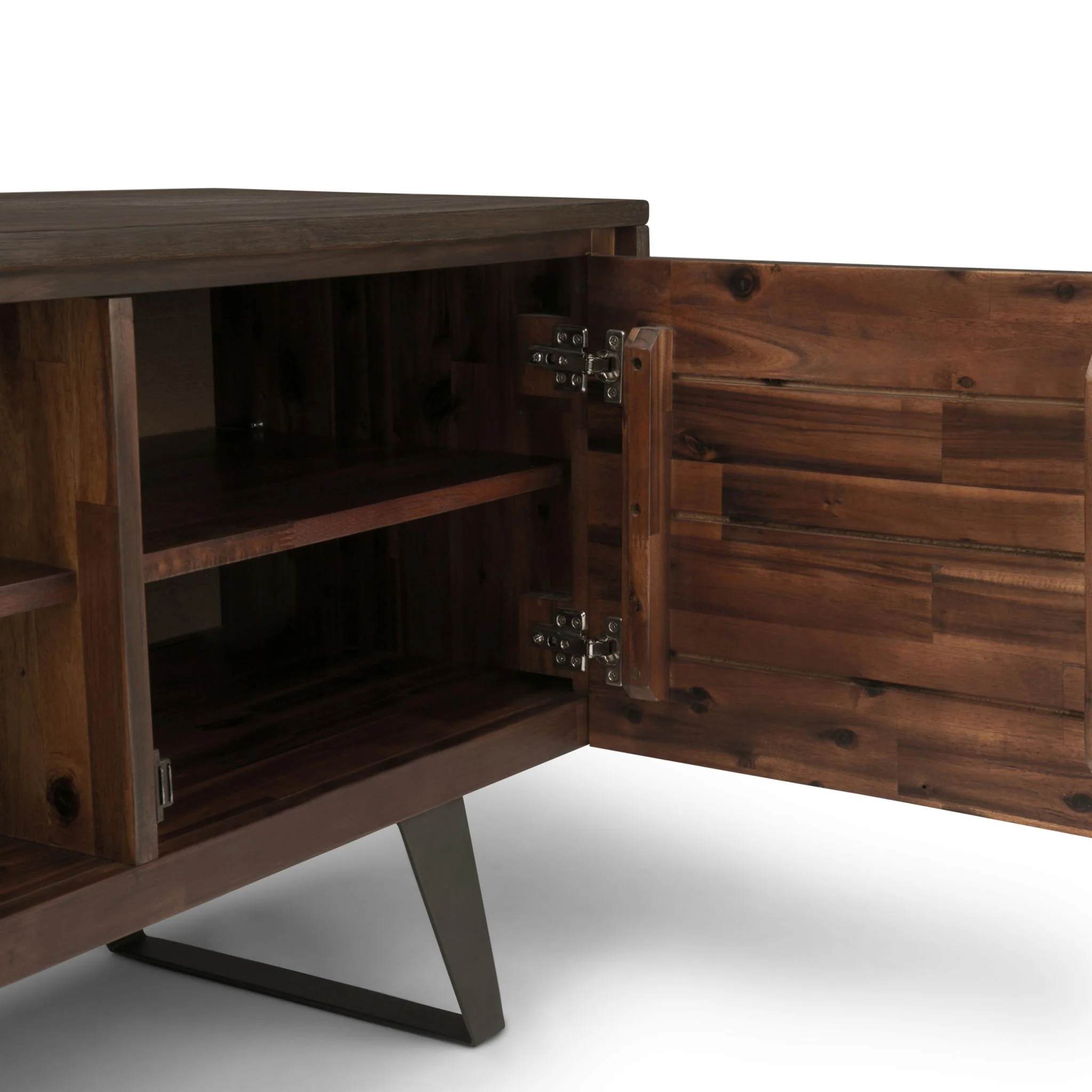 Lowry - TV Media Stand - Distressed Charcoal Brown - Image 7