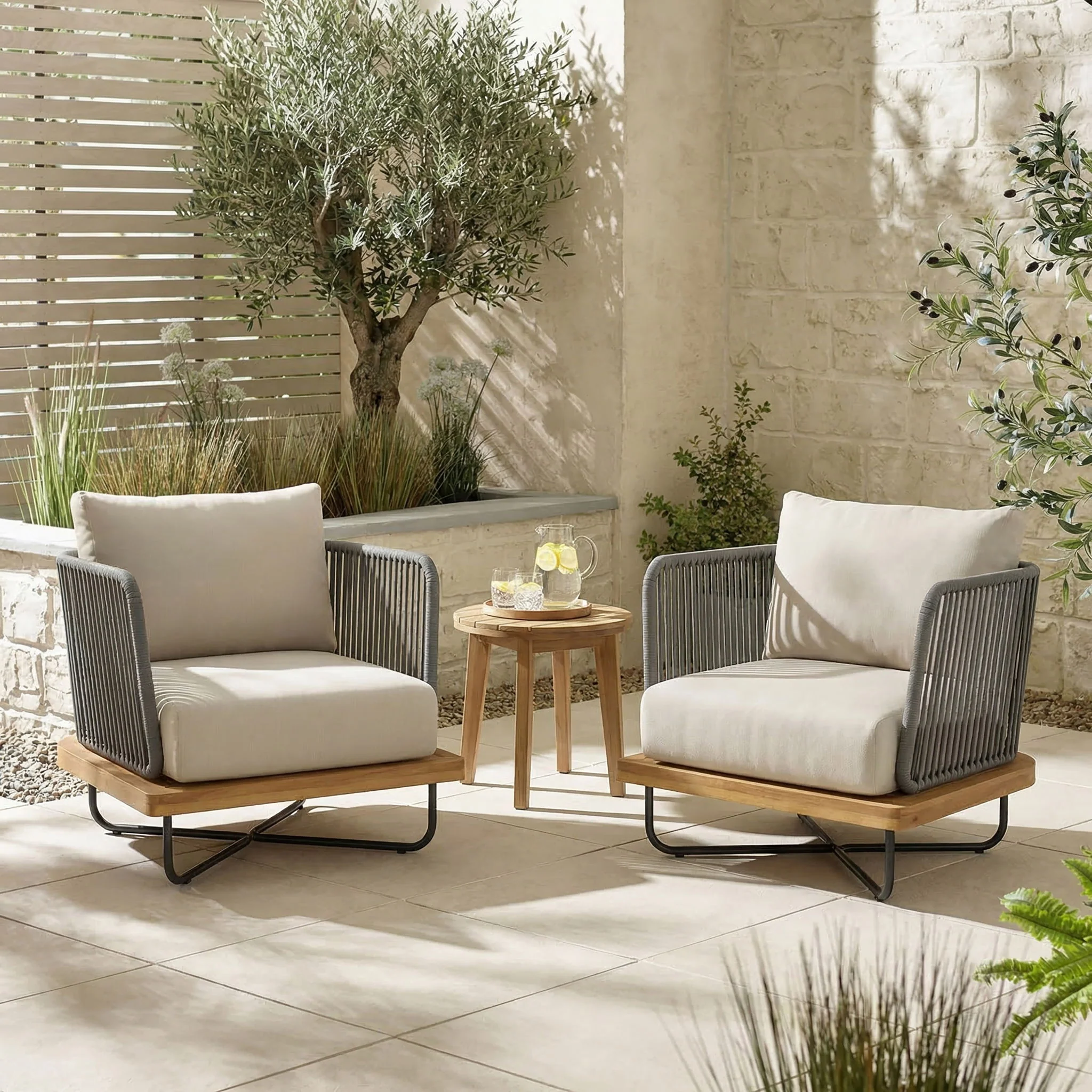 Lucca - Outdoor Acacia Wood Chair - Image 2