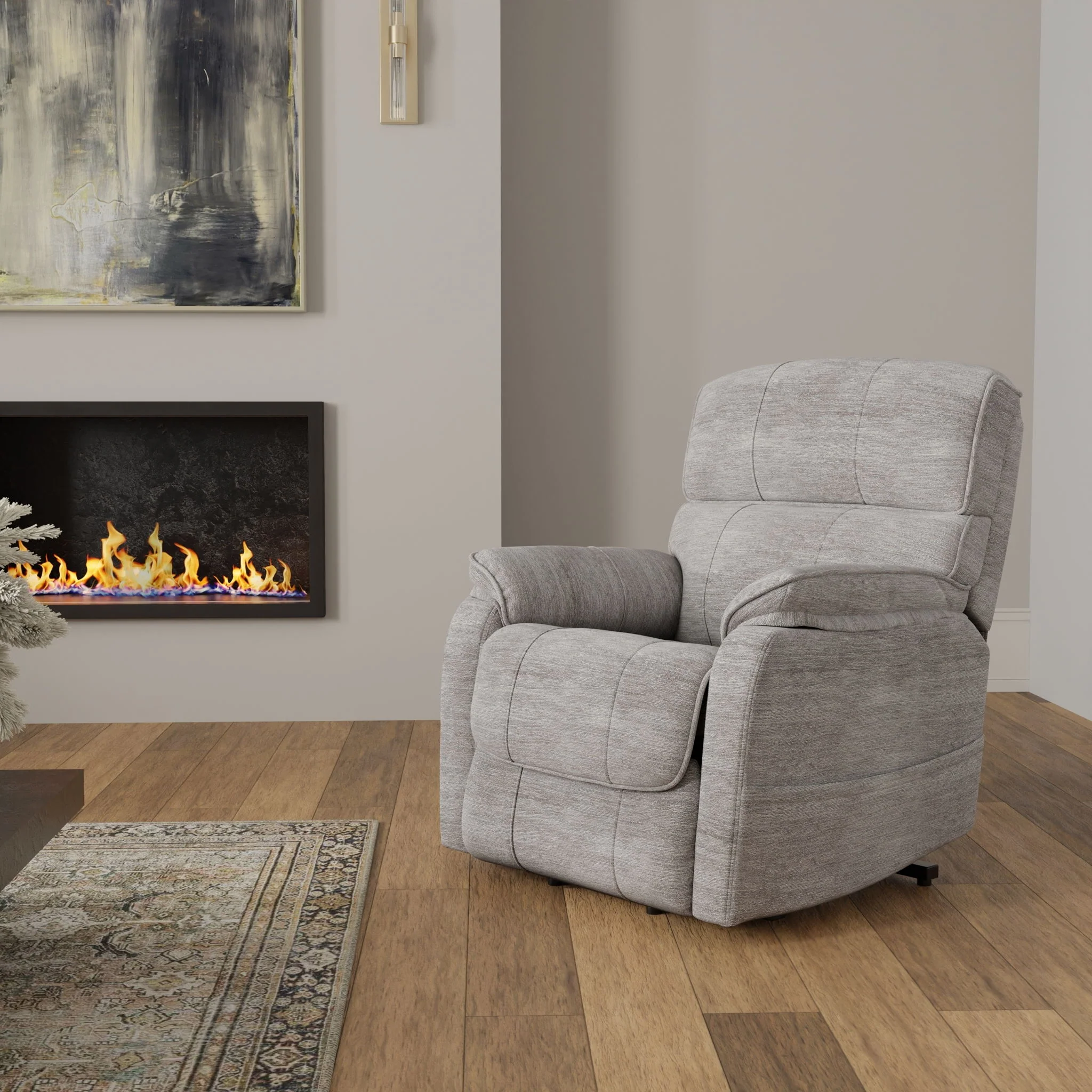 Lucie - Fabric Power Lift Chair - Gray - Image 7