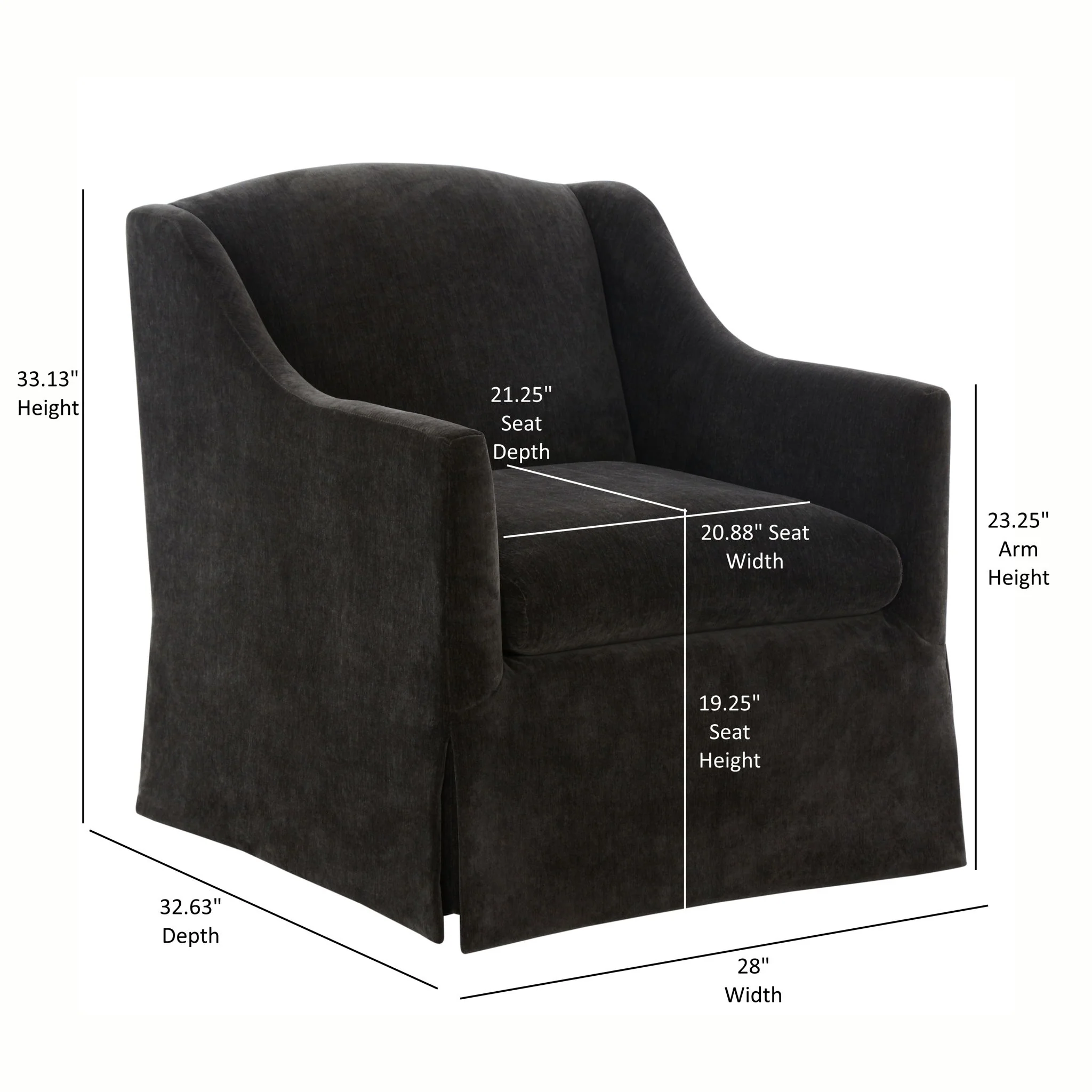 Luisa - Skirted Swivel Accent Chair - Image 7